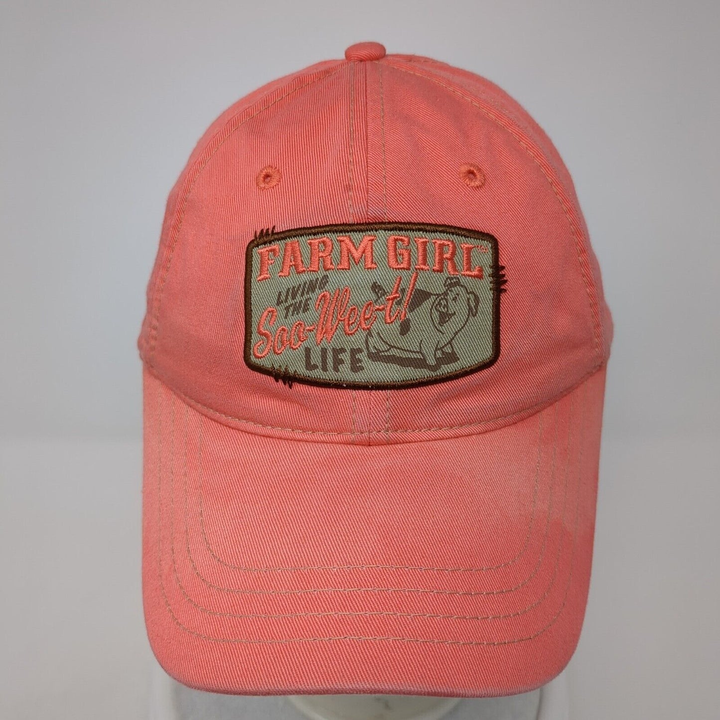 Farm Girl Living The Soo-Wee-t Life Women's Strapback Hat Pink OS Adjustable