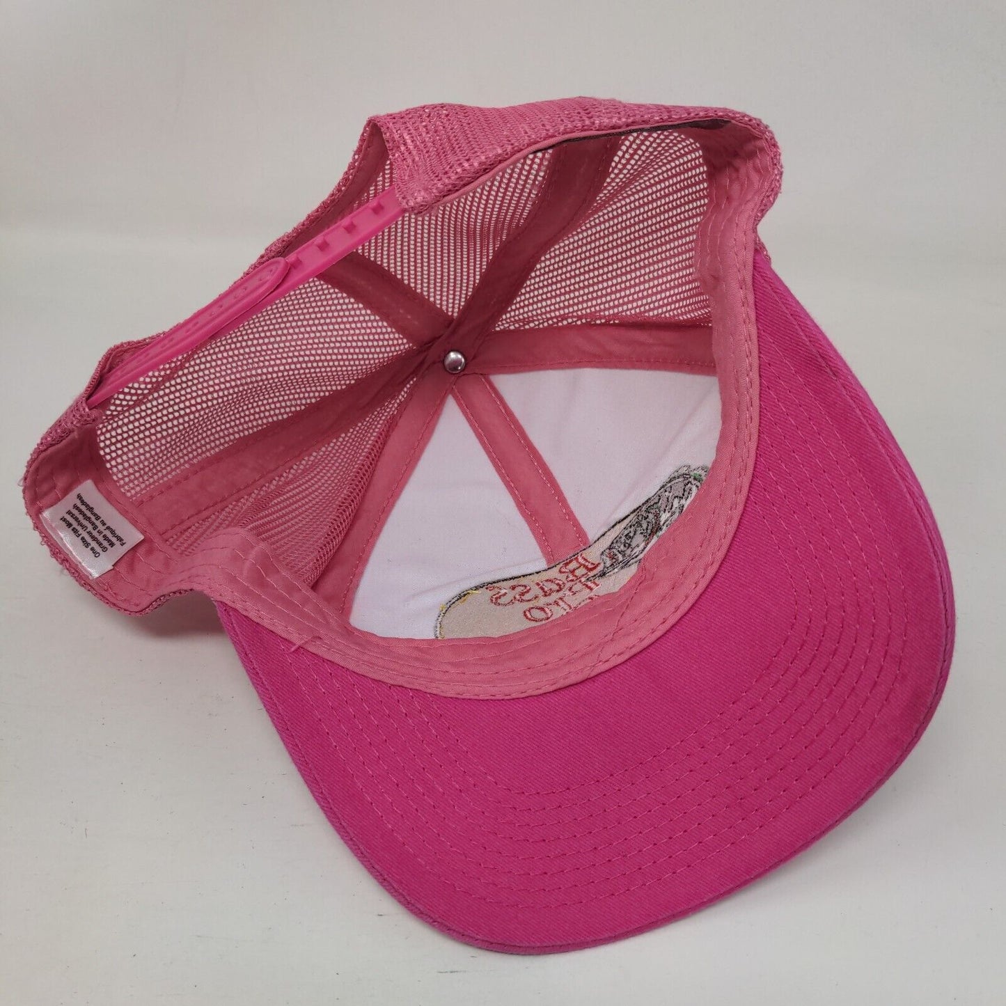 Bass Pro Shops Snapback Trucker Hat Pink OSFM Adjustable Mesh Back Gone Fishing