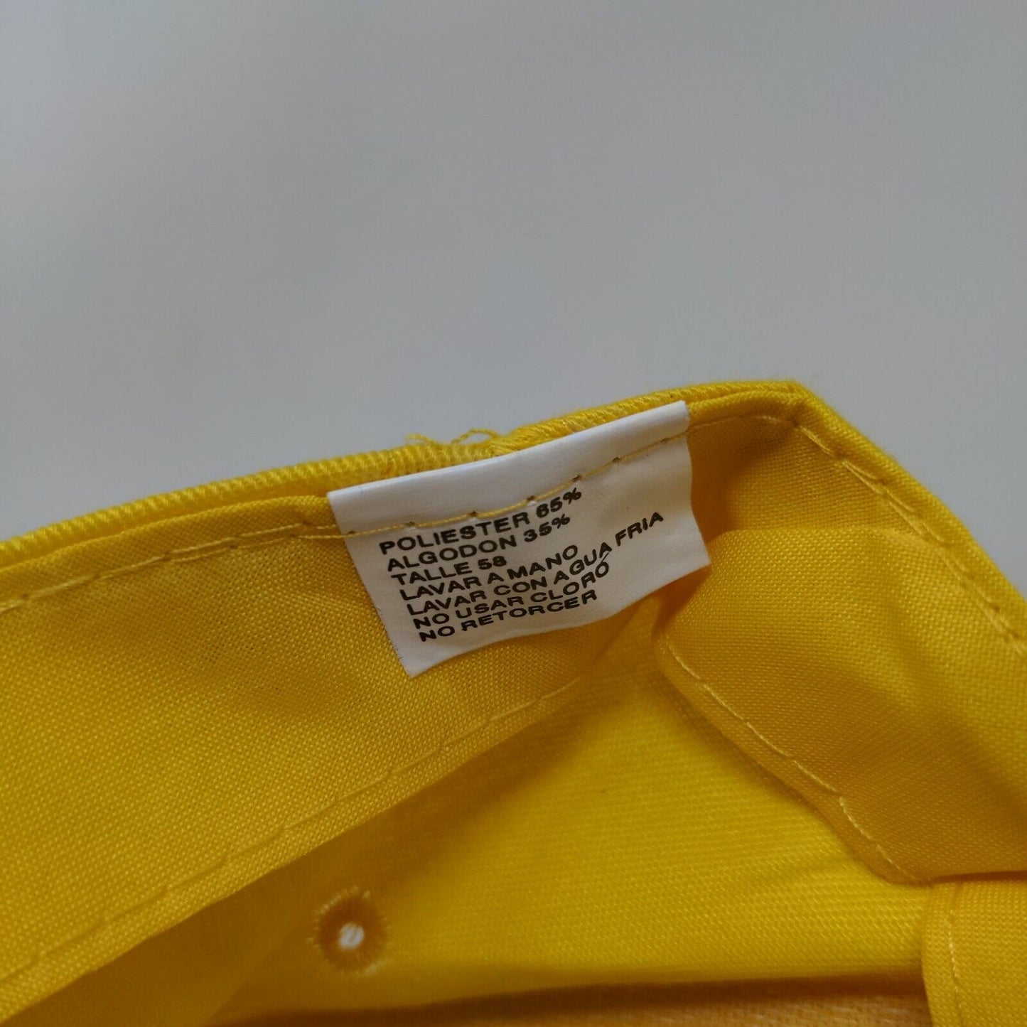 Unbranded Strapback Hat Yellow One Size Adjustable Vented Holes 6 Panel Blank