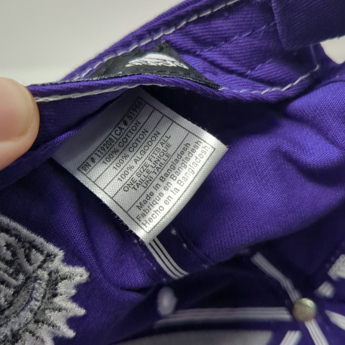Sacramento Kings NBA adidas Hat Purple One Size Strapback Contrast Stitching