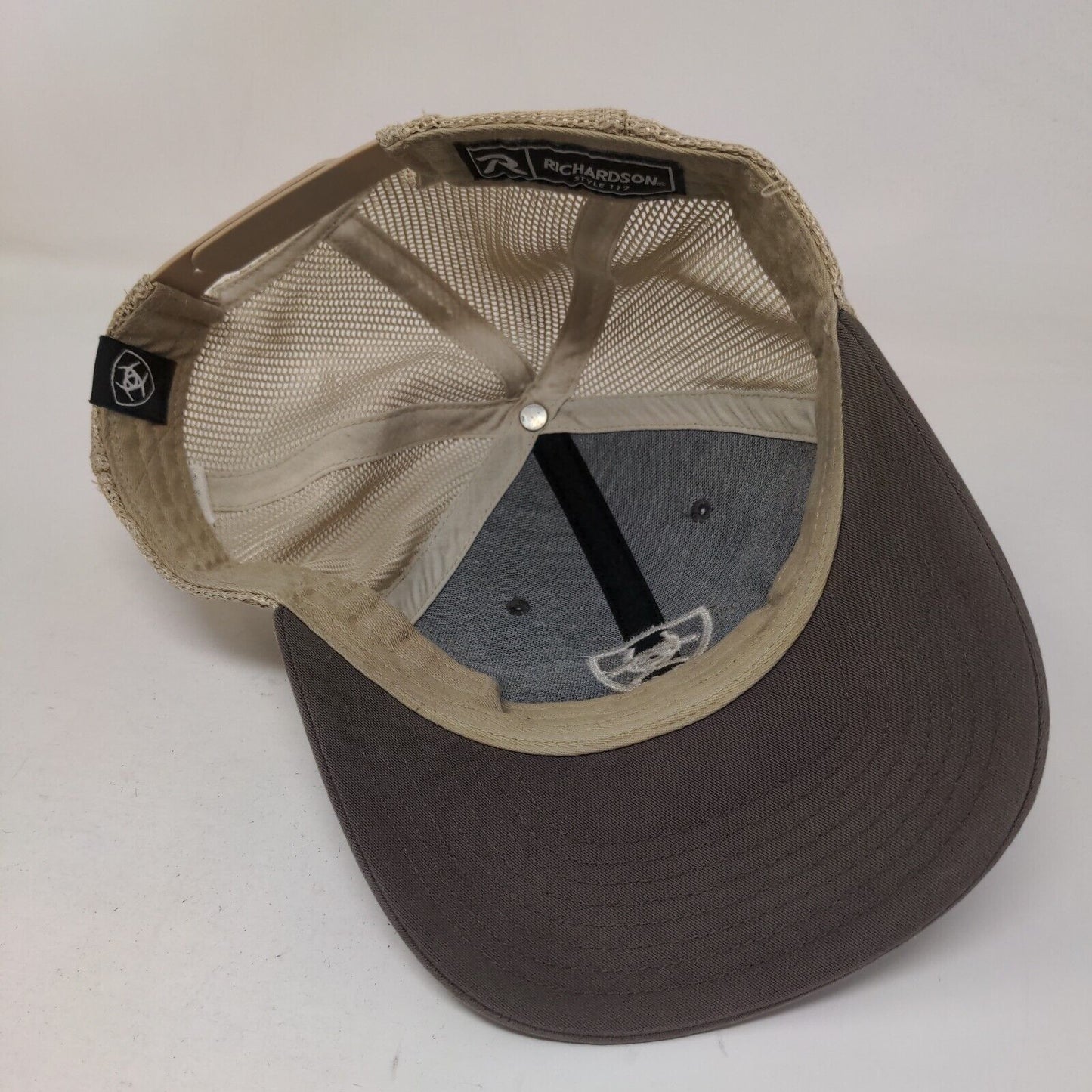 Ariat Snapback Trucker Hat Brown One Size Embroidered Mesh Back Richardson