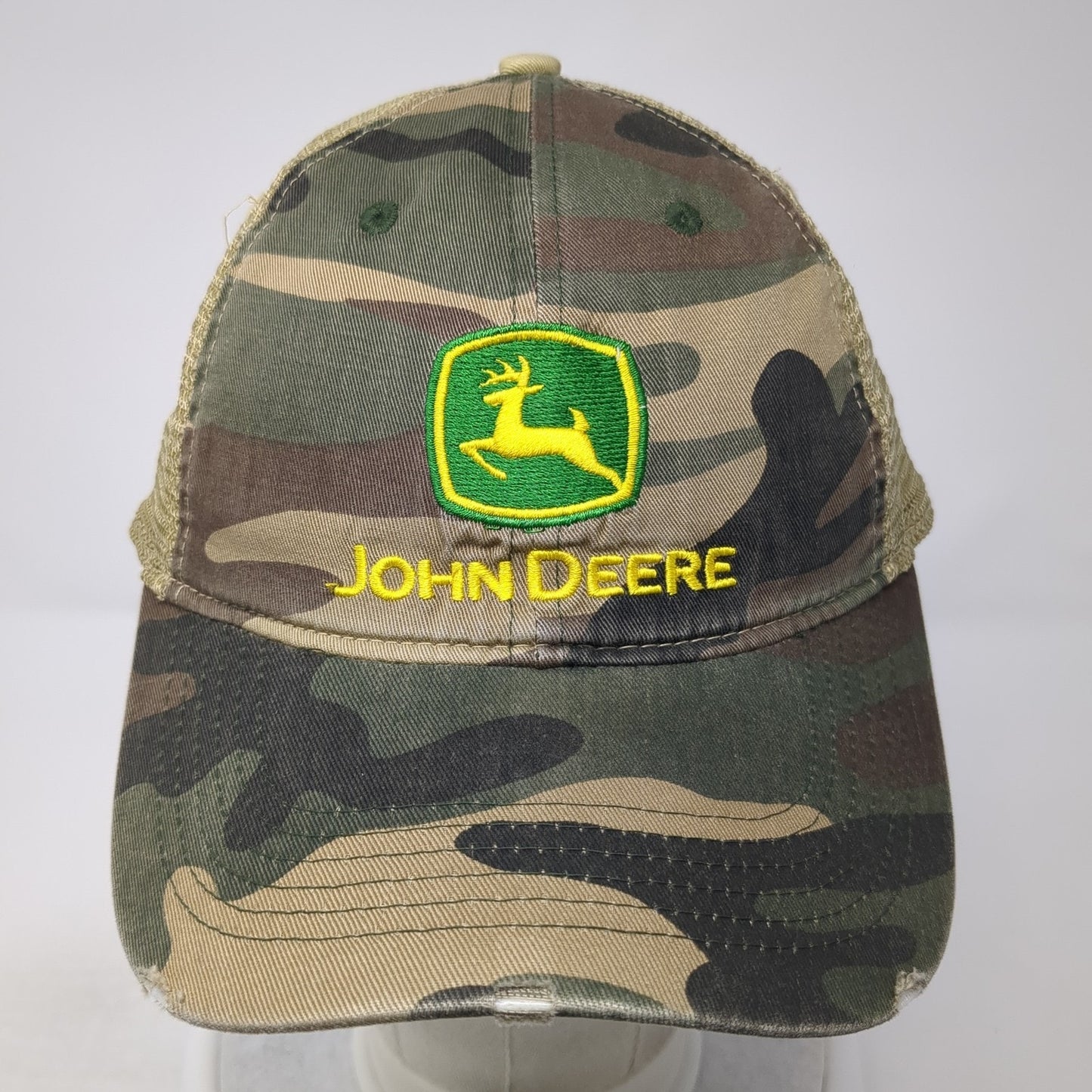John Deere Snapback Trucker Hat Multicolor One Size Adjustable Mesh Back Camo