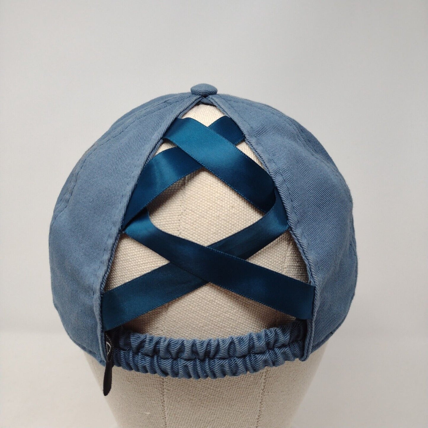 Ariat Criss Cross Strapback Hat Blue OSFA Embroidered Stretch 6 Panel Cotton