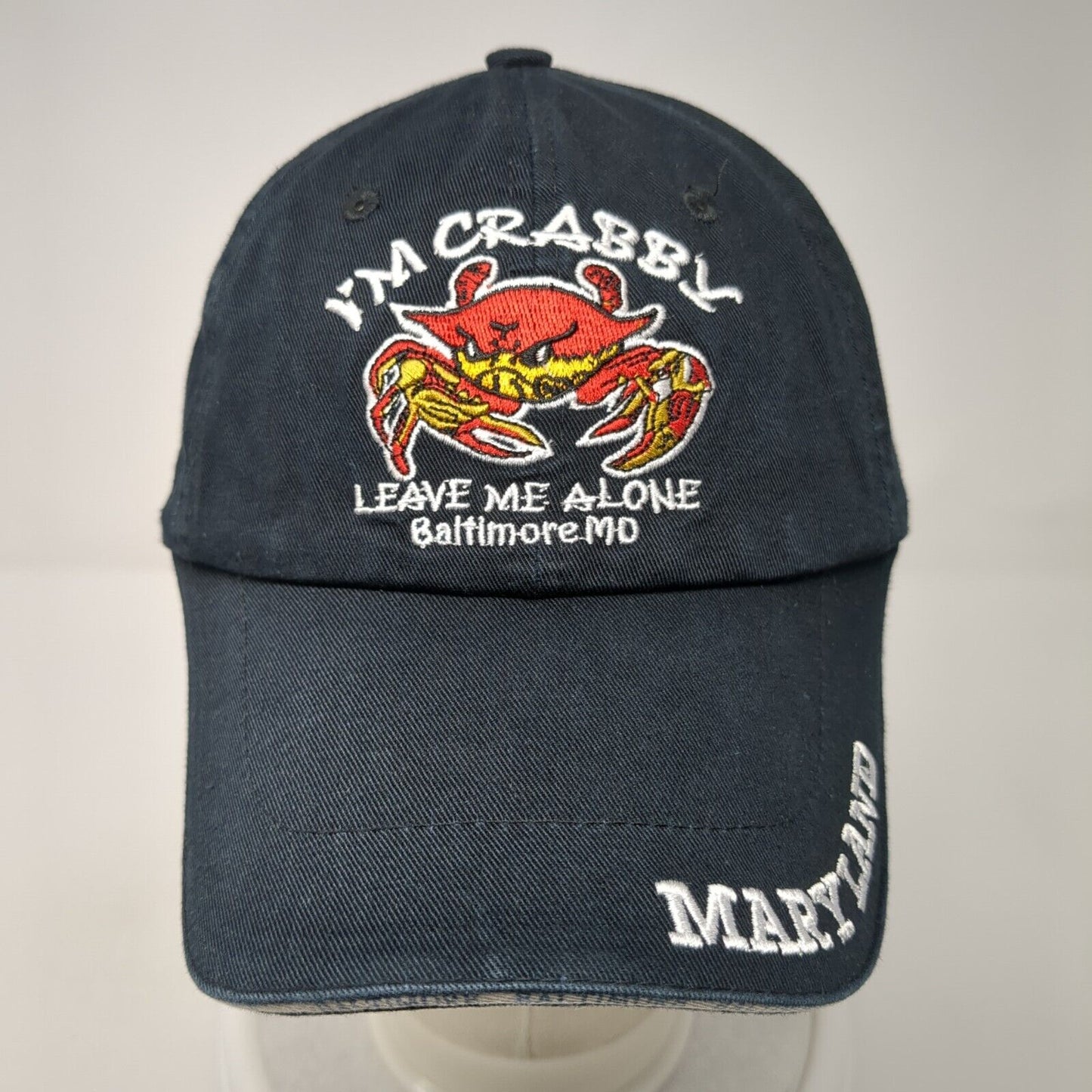 I'm Crabby Leave Me Alone Slideback Hat Black One Size Adjustable