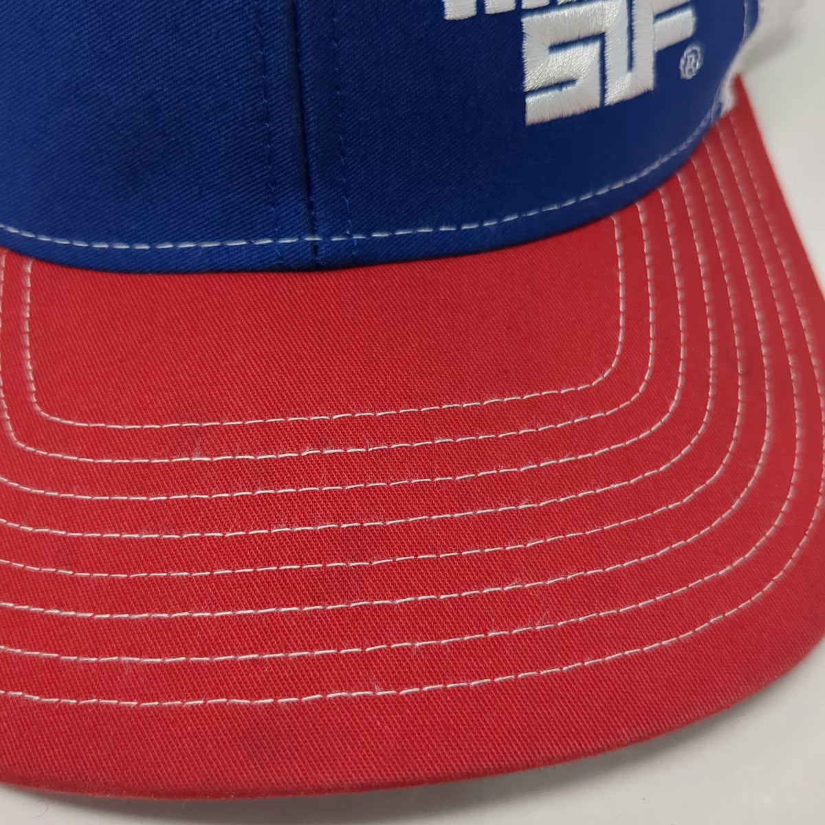 Richardson Trucker Hat Blue Red White One Size Mesh Back MSF Logo US Flag