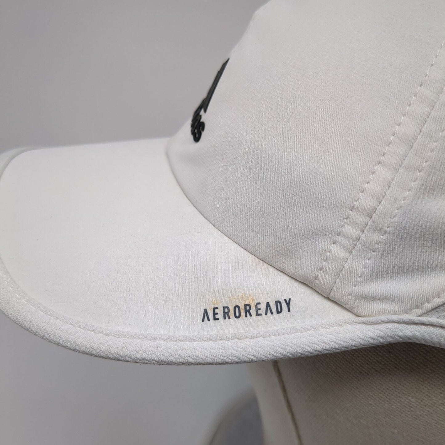 Adidas Aeroready Strapback Hat White One Size Adjustable 3 Stripes
