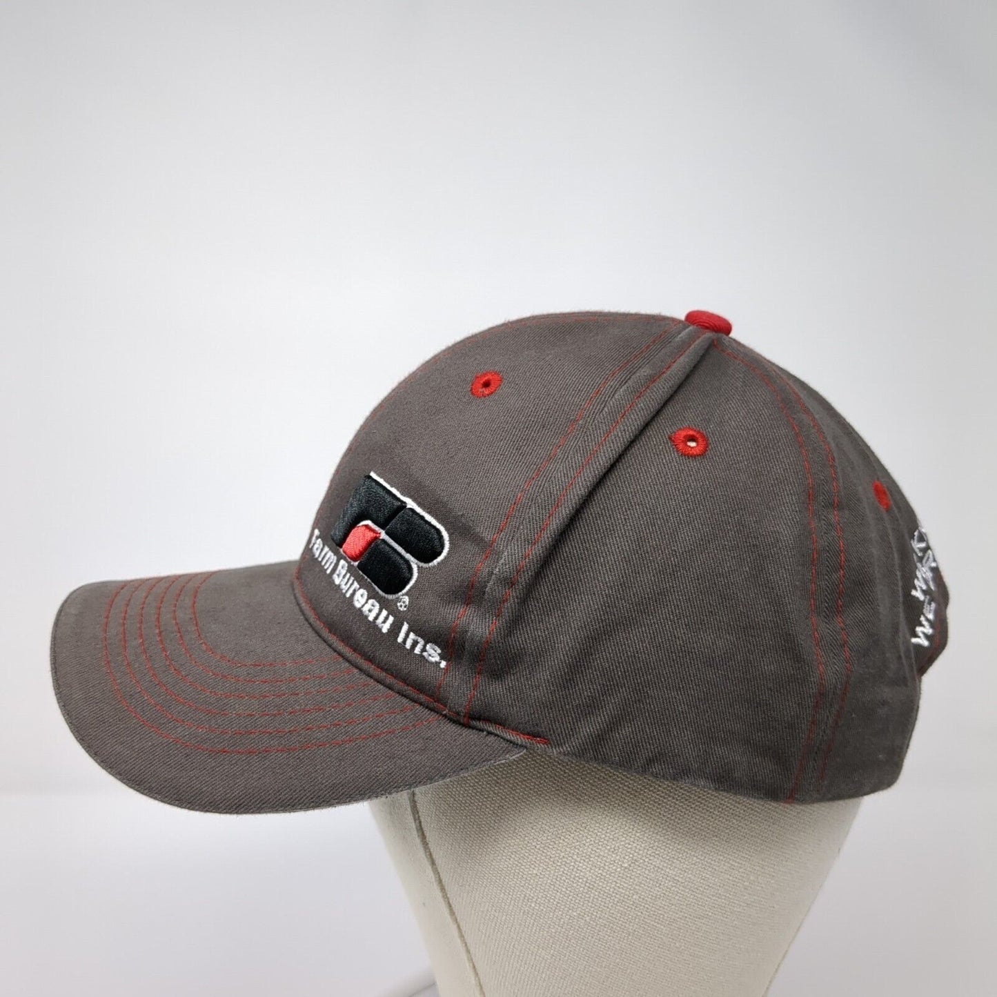 Farm Bureau Ins We Know Idaho We Grew Up Here Strapback Hat Gray OS Buck's Bags