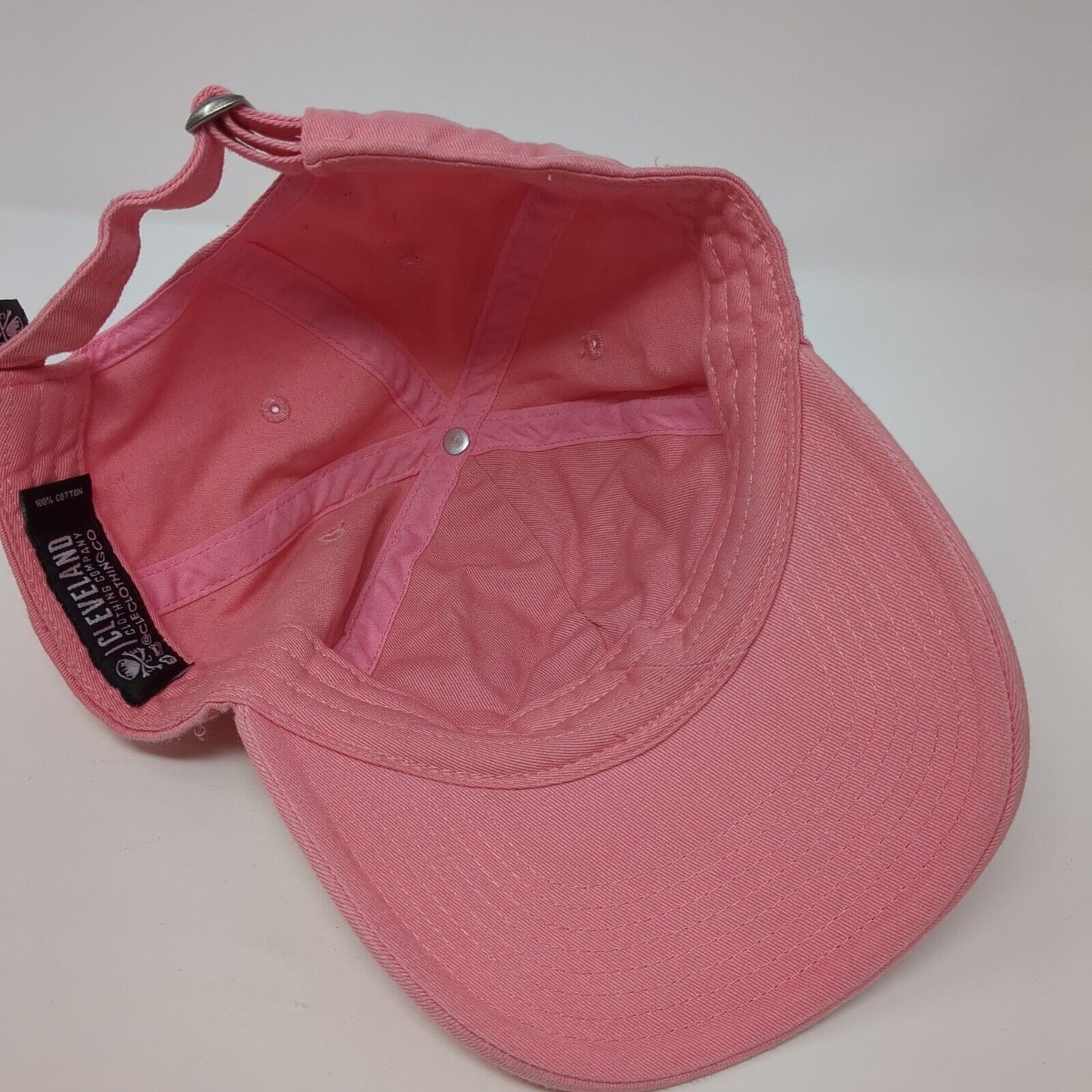 Cleveland Slideback Hat Pink One Size Adjustable Embroidered 6 Panel Cotton