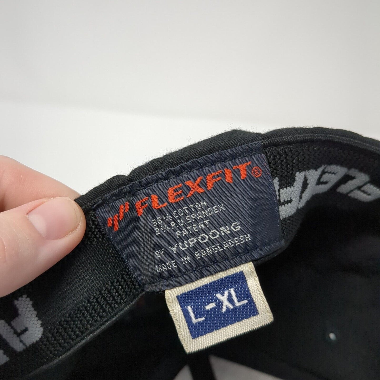 Yupoong Fitted Hat Black Size L/XL Flexfit Lightweight Vented Holes Blank