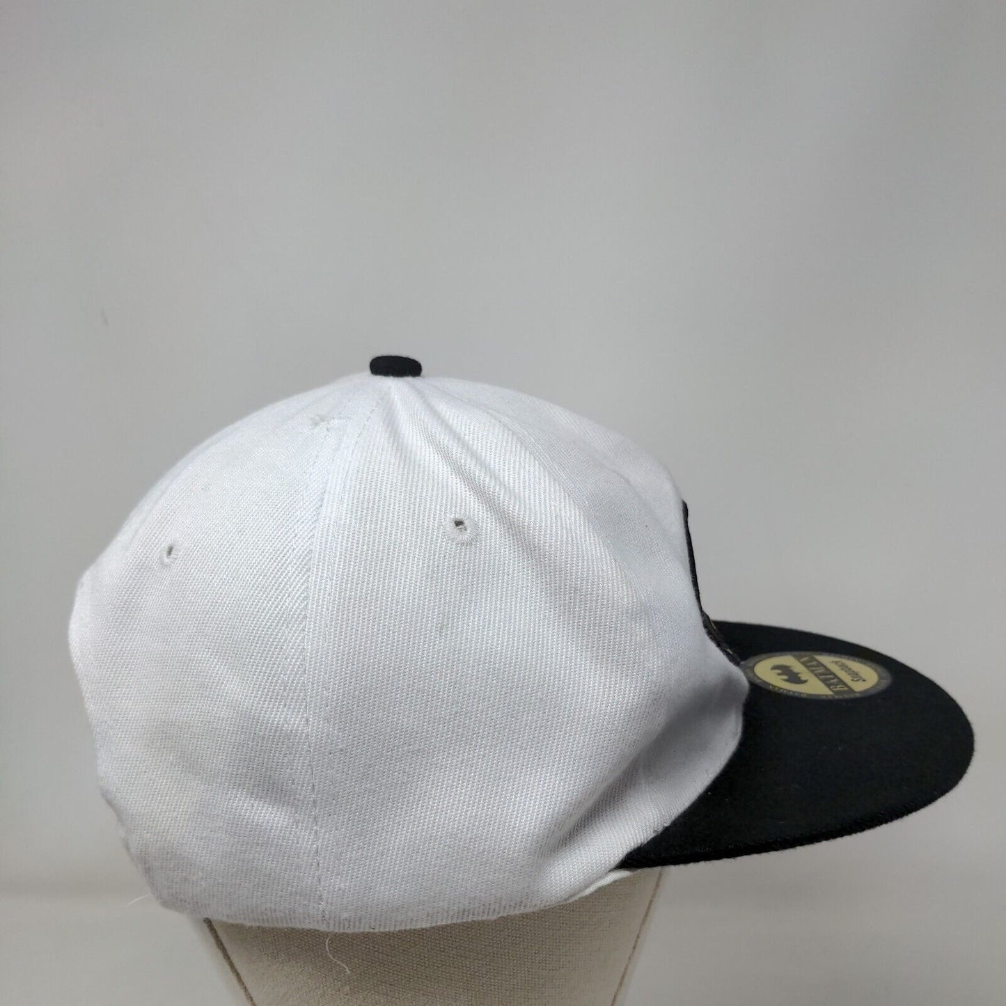 Batman Snapback Hat White One Size Adjustable Embroidered Vented Holes 6 Panel