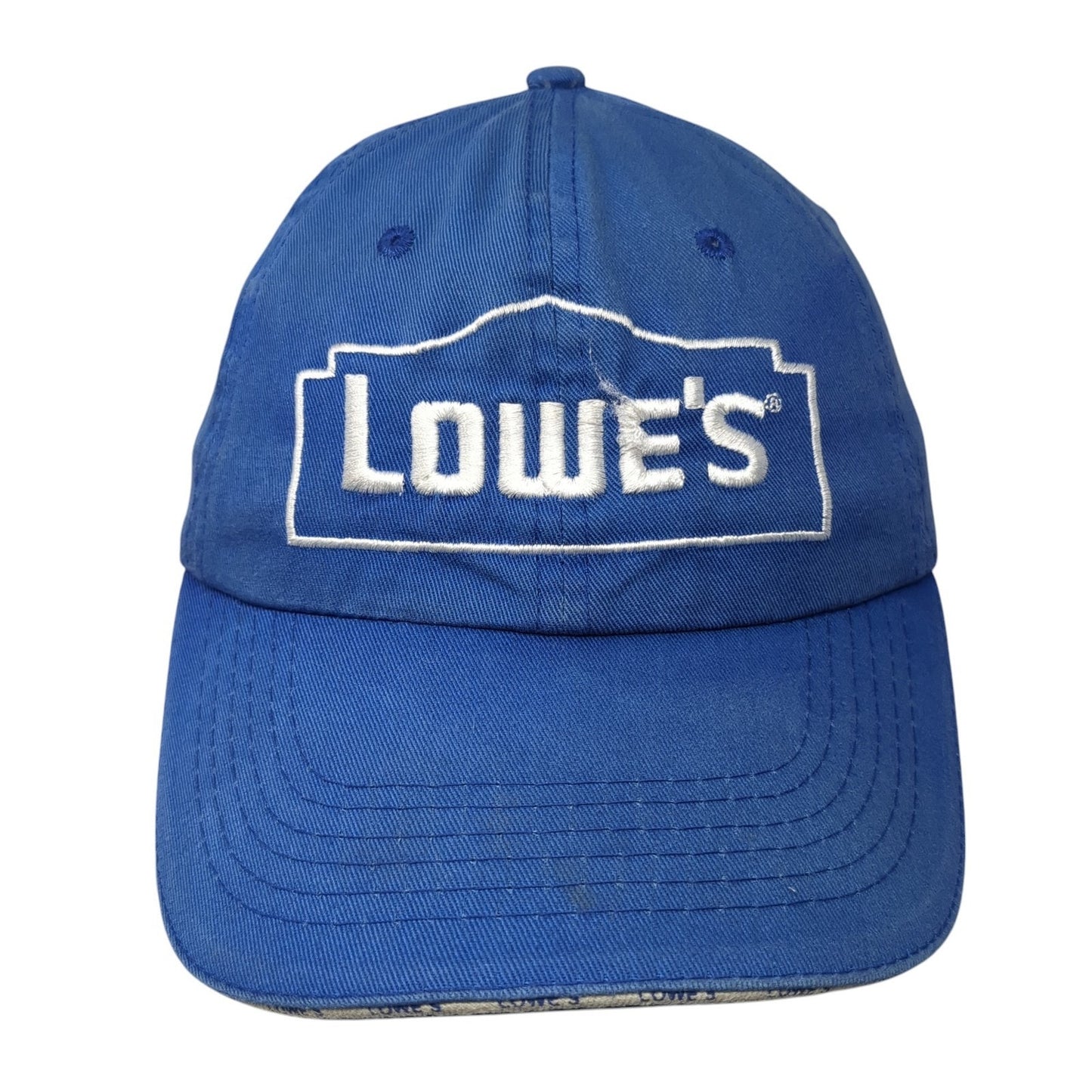 Lowe's Strapback Hat Blue One Size Adjustable Embroidered Vent Holes
