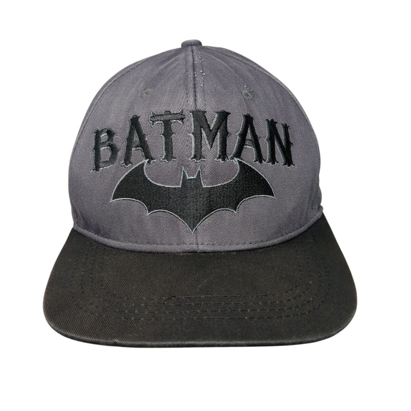 Batman Snapback Hat Gray One Size Adjustable Embroidered 6 Panel DC Comics