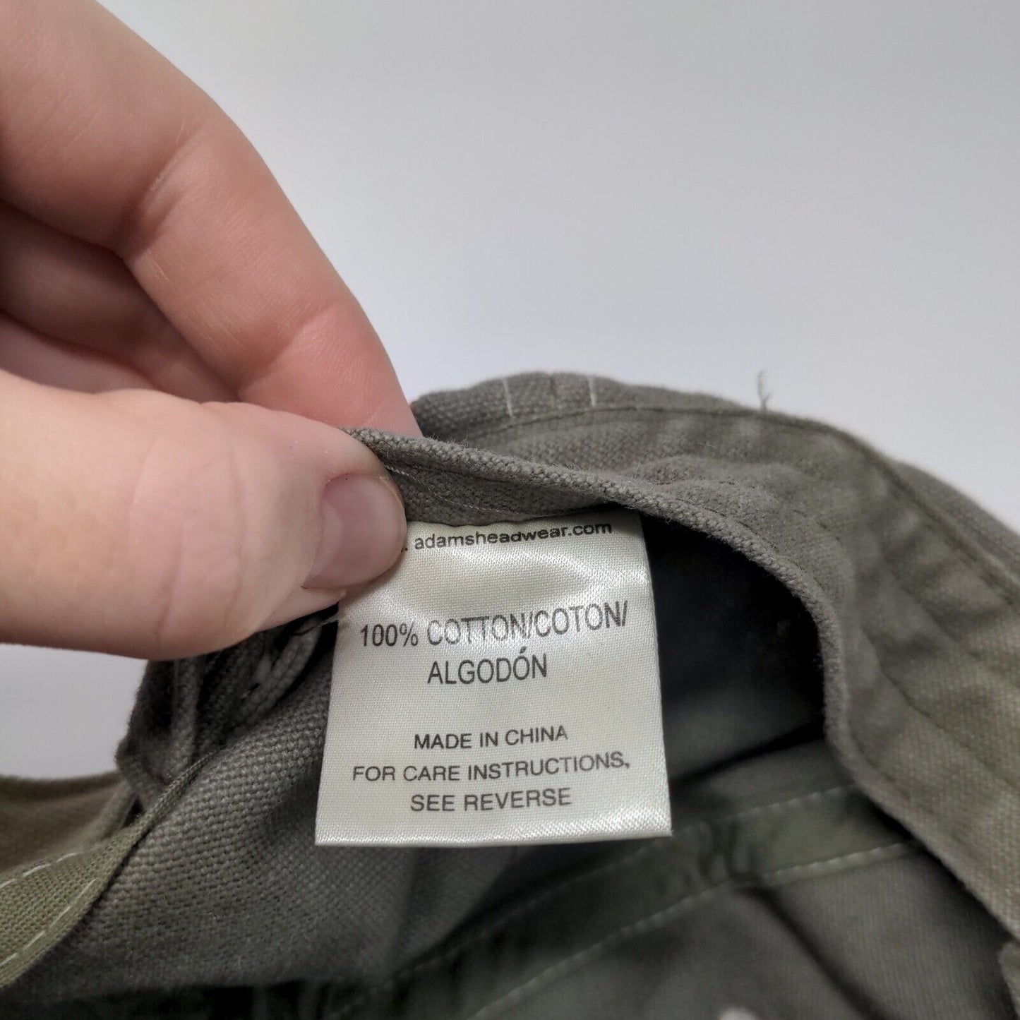 Micron Strapback Hat Grayish Brown One Size Adjustable Embroidered Adams Cotton