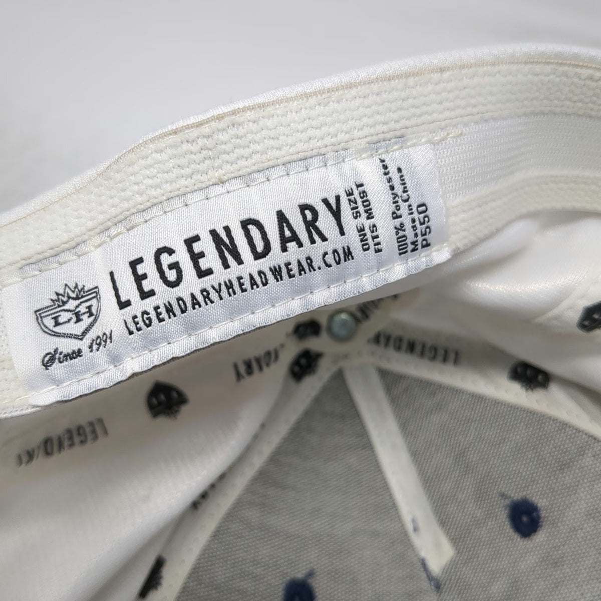 Legendary 5 Panel White Blue One Size Shadow Valley Golf Course EST 1973 hat