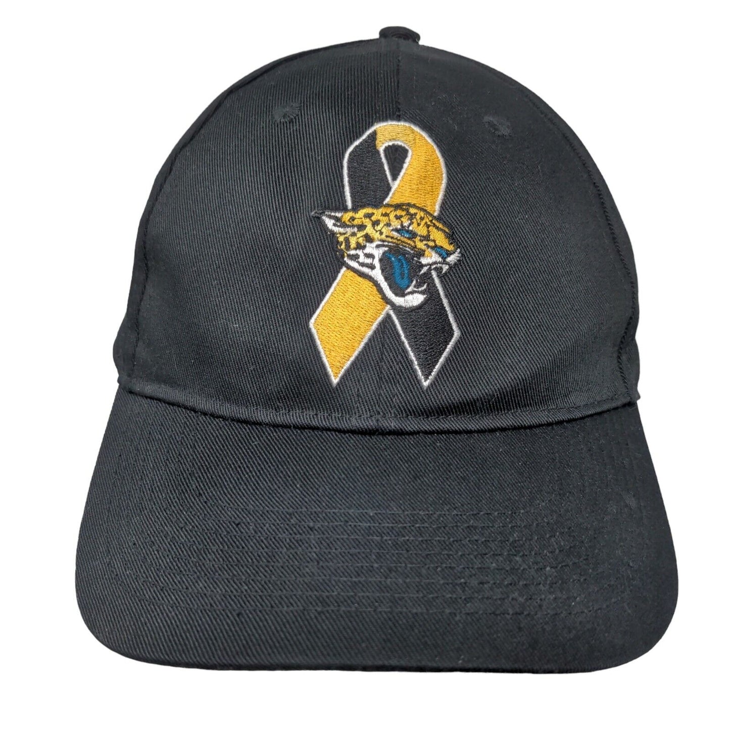 Jacksonville Jaguars Strapback Hat Black Embroidered Logo Awareness Ribbon NFL