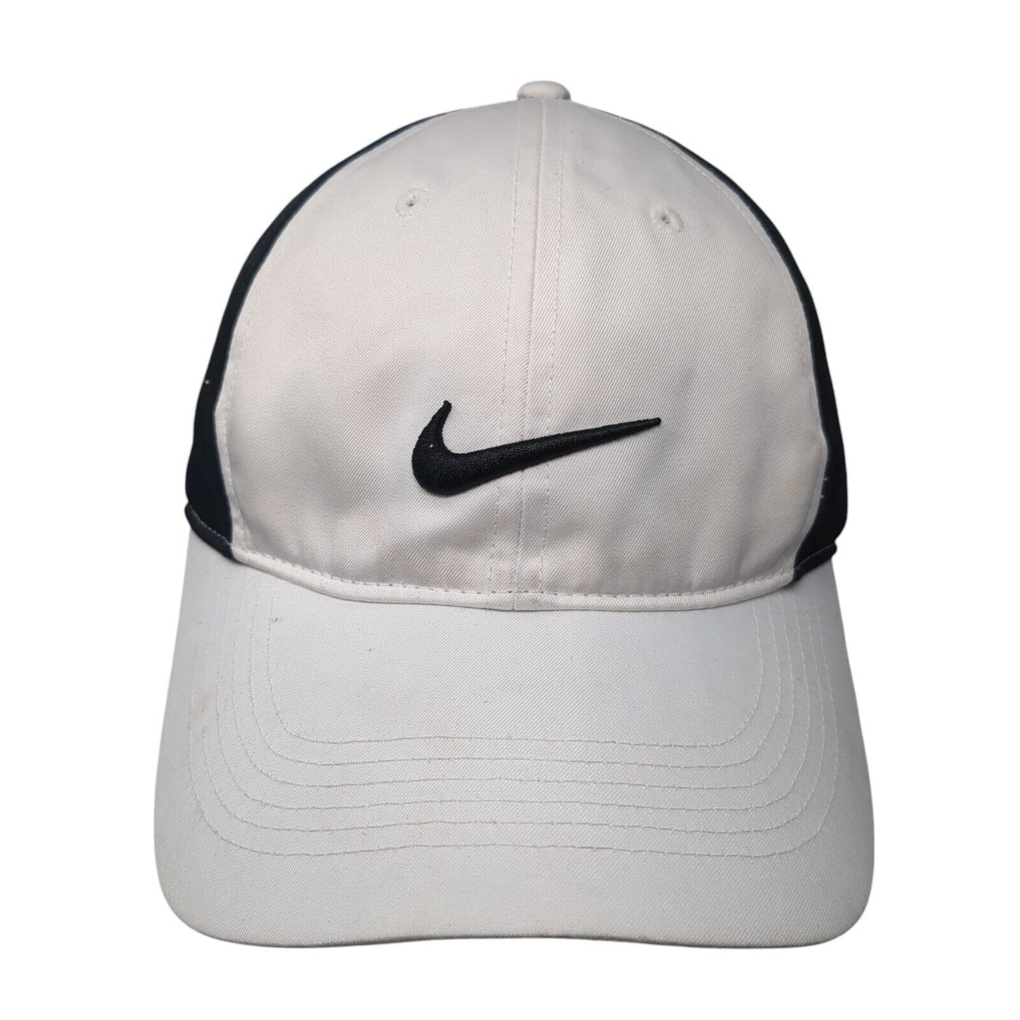 Nike Golf Strapback Hat White One Size Adjustable Swoosh Logo 6 Panel