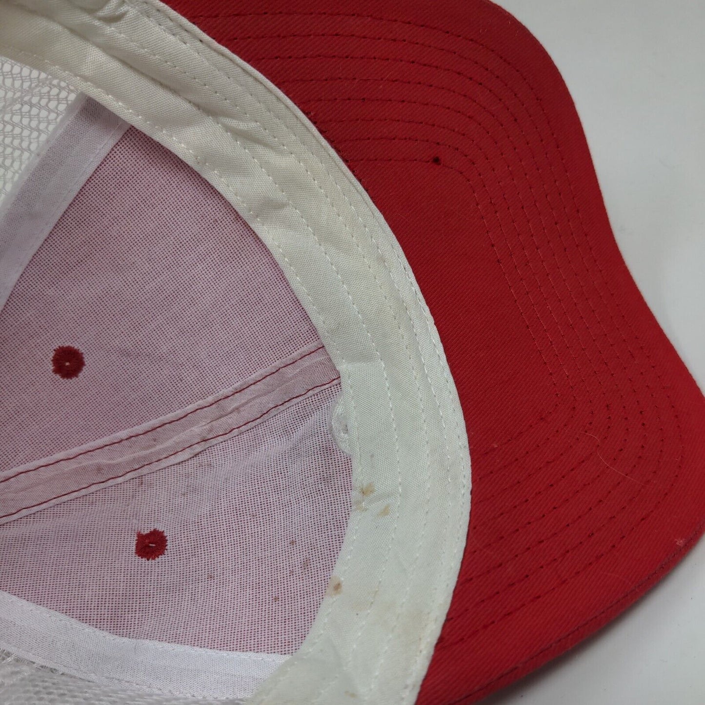 American Red Cross Strapback Trucker Hat Red OSFA Embroidered Mesh Back Vitronic