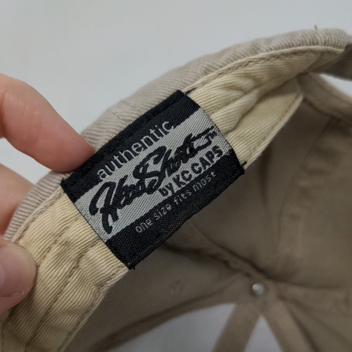 M Logo Slideback Hat Tan OSFM Adjustable Embroidered 6 Panel KC Caps