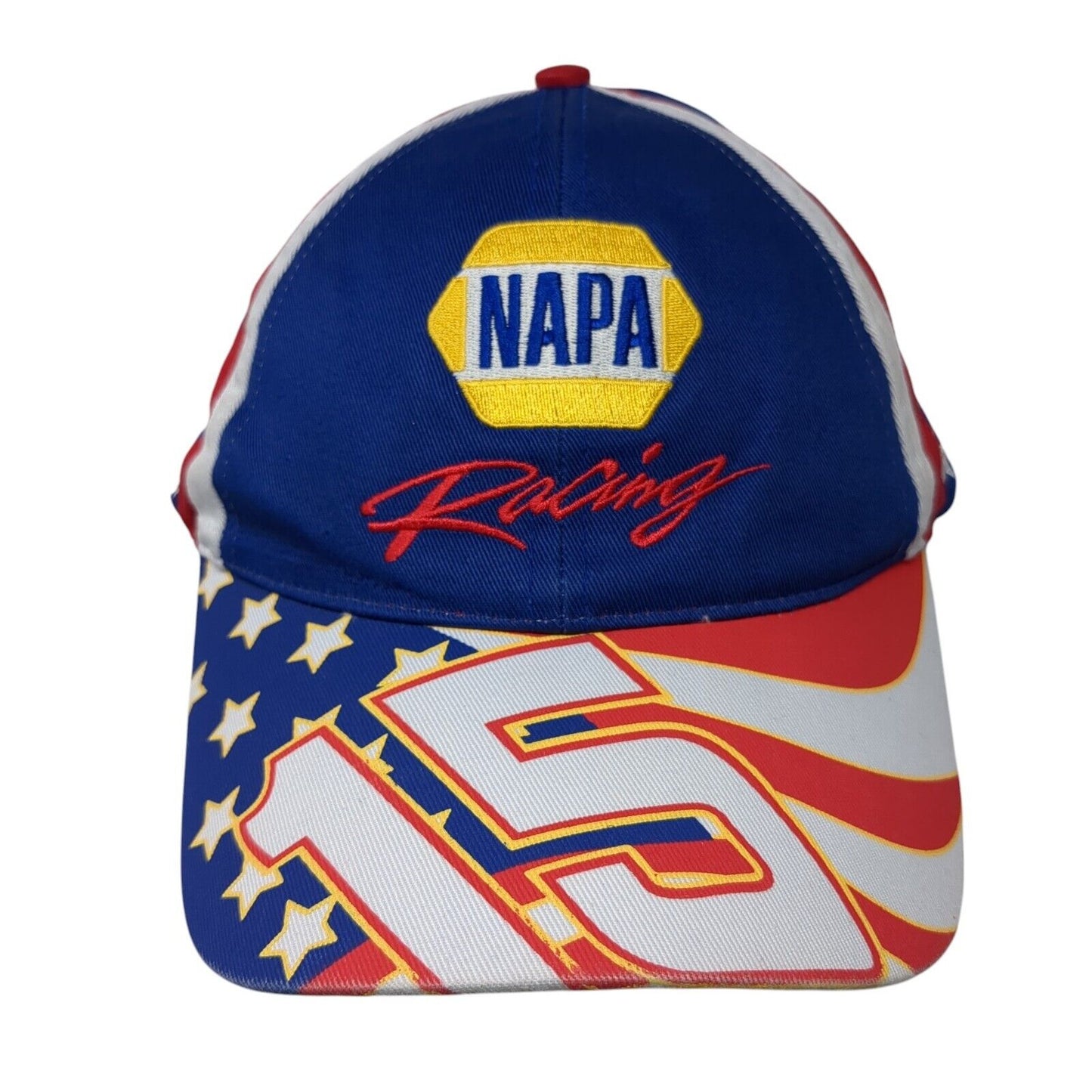 NAPA Racing Strapback Hat Red White Blue Patriotic #15 Embroidered Logo