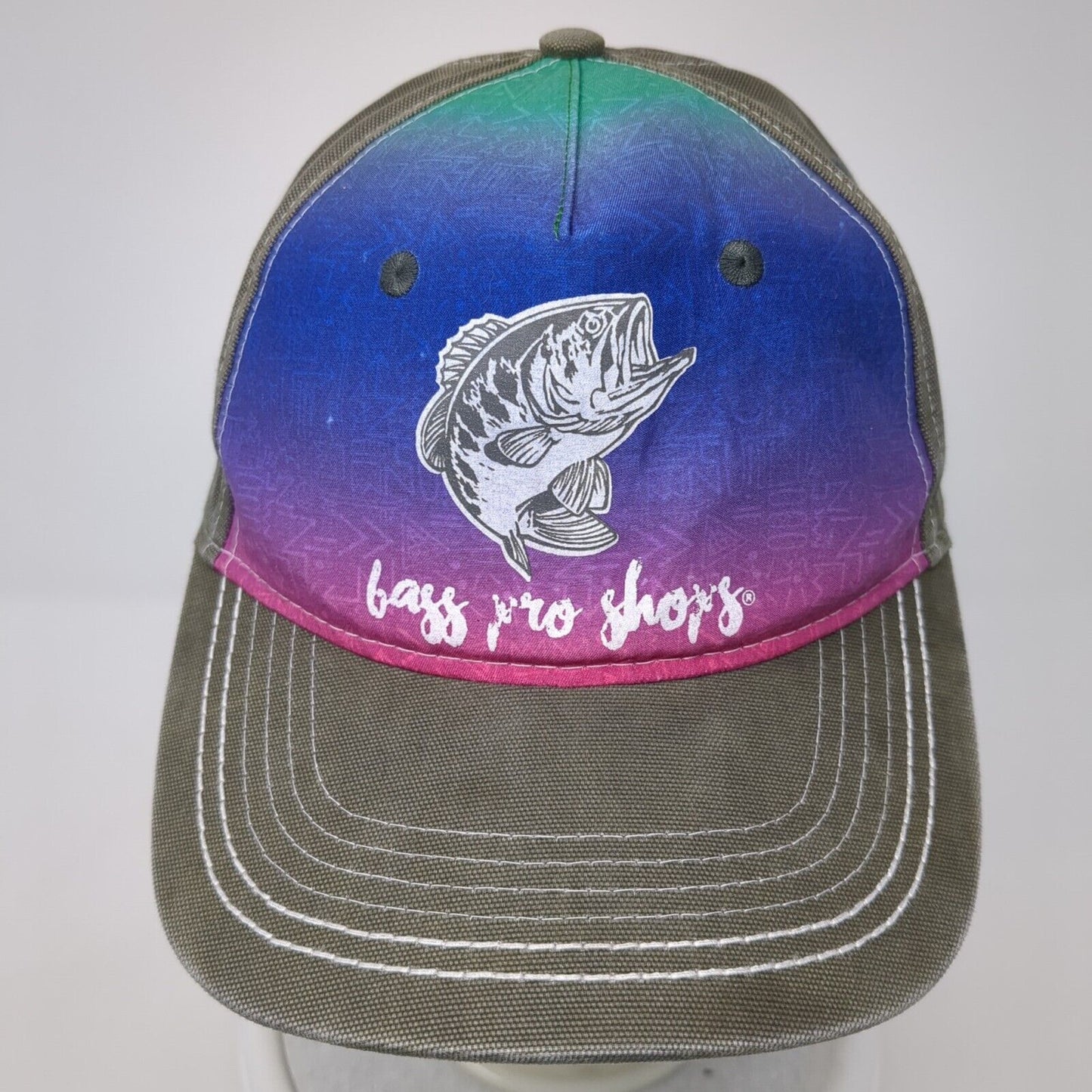 Bass Pro Shops Snapback Hat Multi One Size Gone Fishing Embroidered