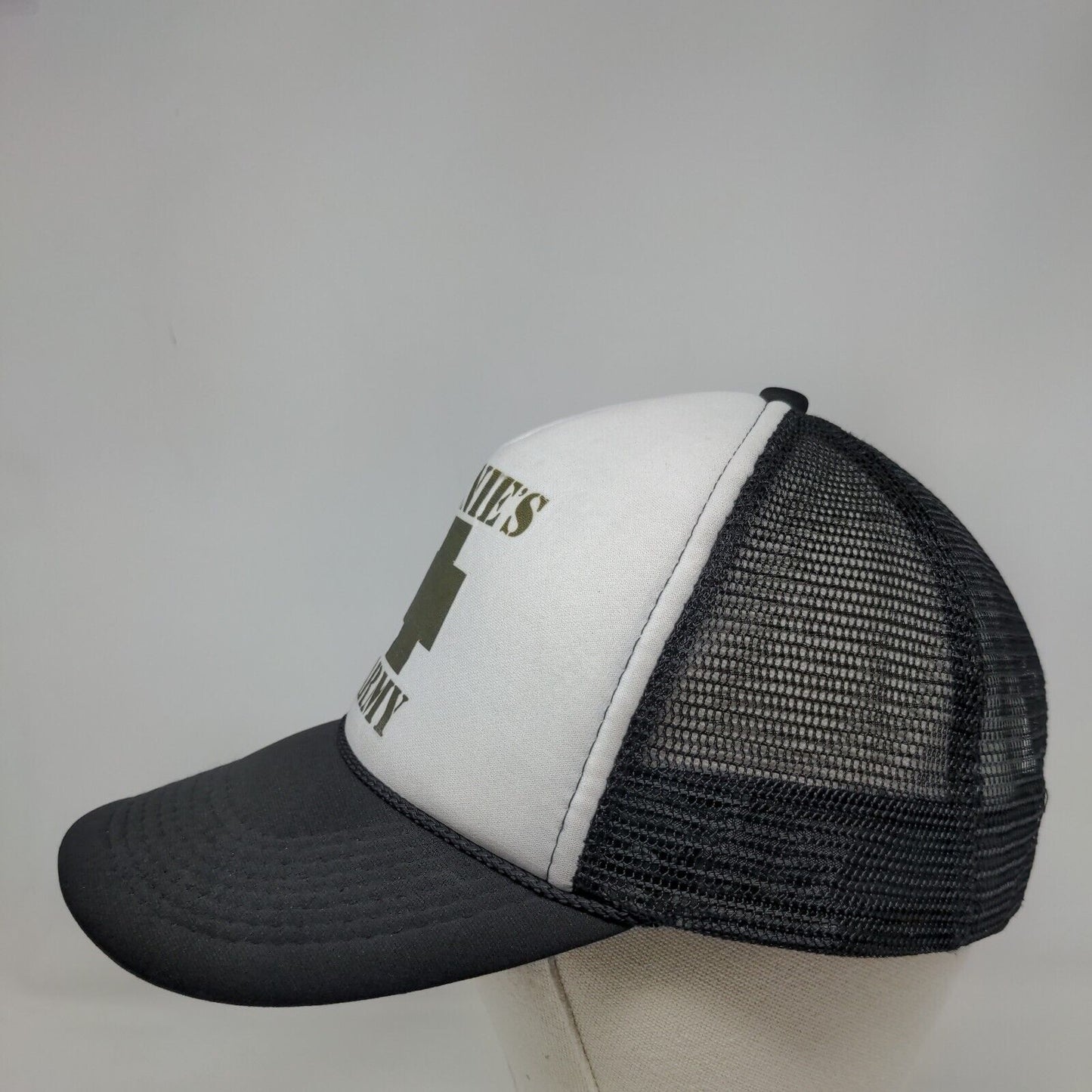 Annie's Army Snapback Trucker Hat Black OSFM Adjustable Mesh Back Rope Otto