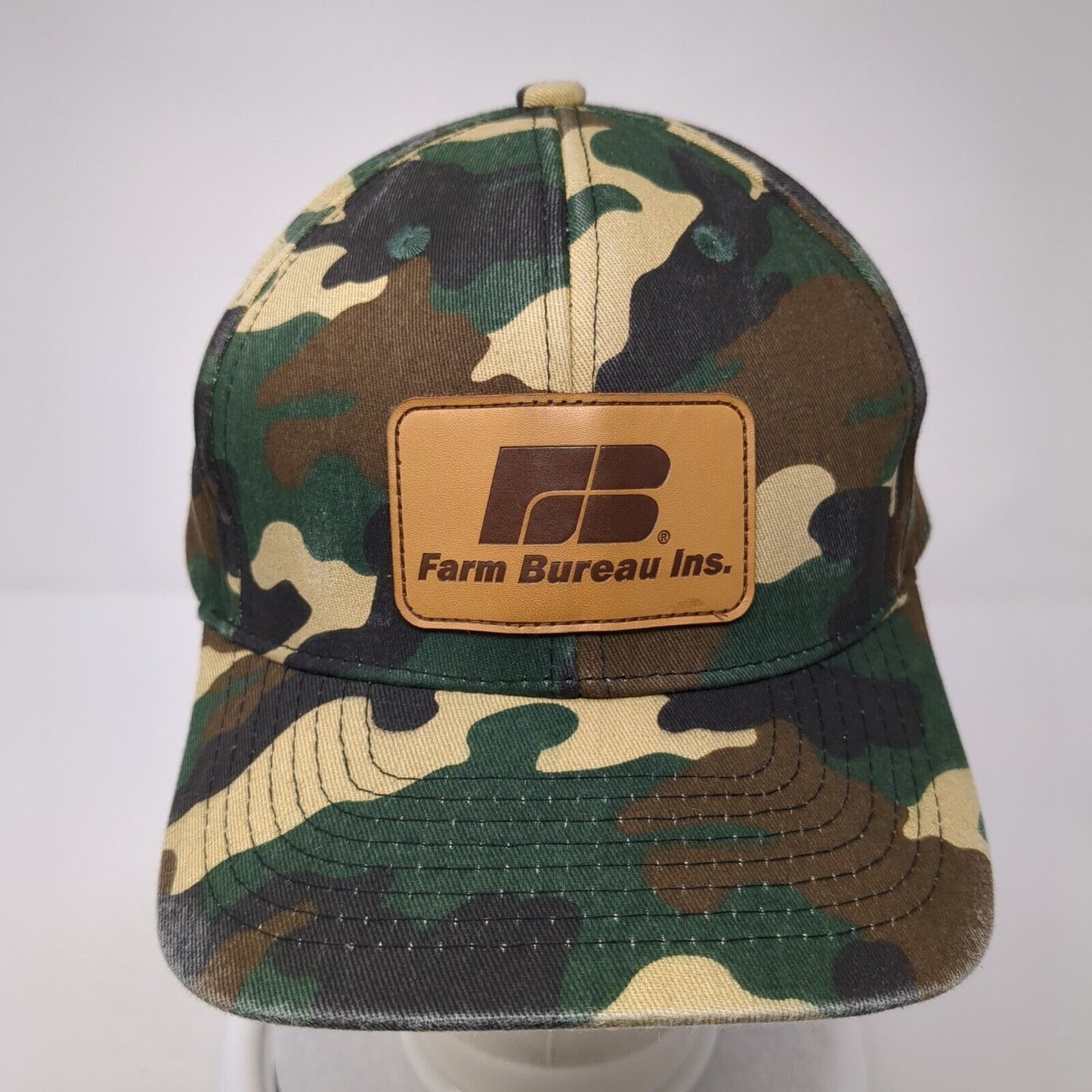 Farm Bureau Ins. Patch Snapback Hat Camouflage One Size Adjustable