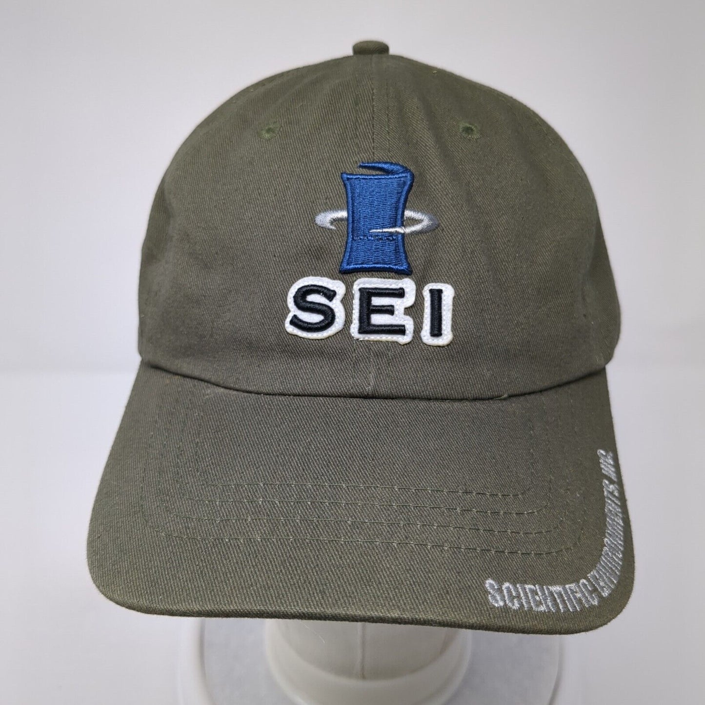 SEI Scientific Environments Inc Slideback Hat Green One Size Adjustable Cotton