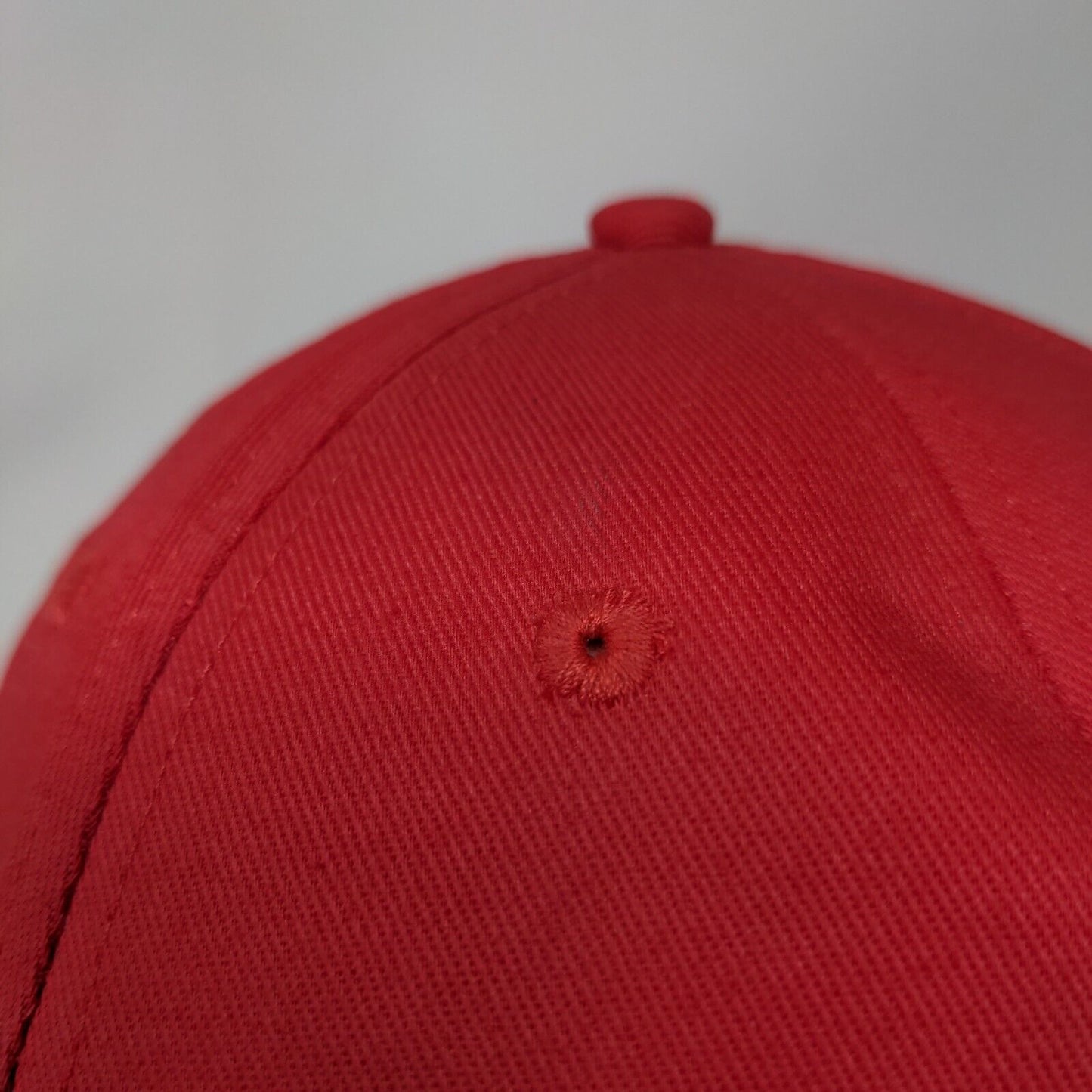 Appleton Strapback Hat Red OSFA Adjustable Embroidered Vented Holes 6 Panel KC