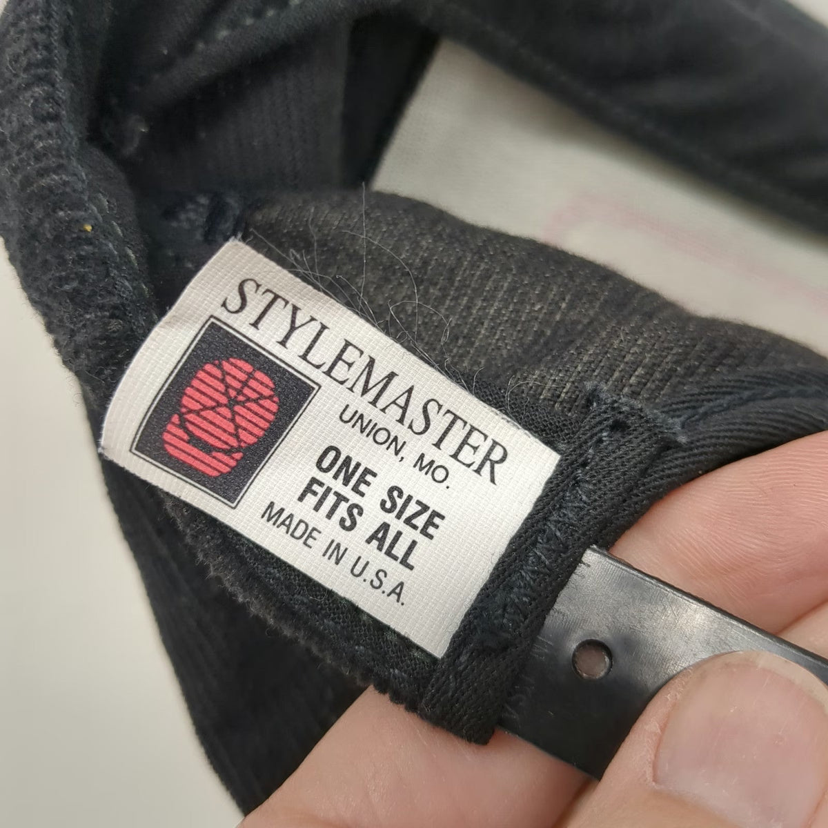Stylemaster 5 Panel Black Hat One Size Corduroy Snapback Made in USA Carboline