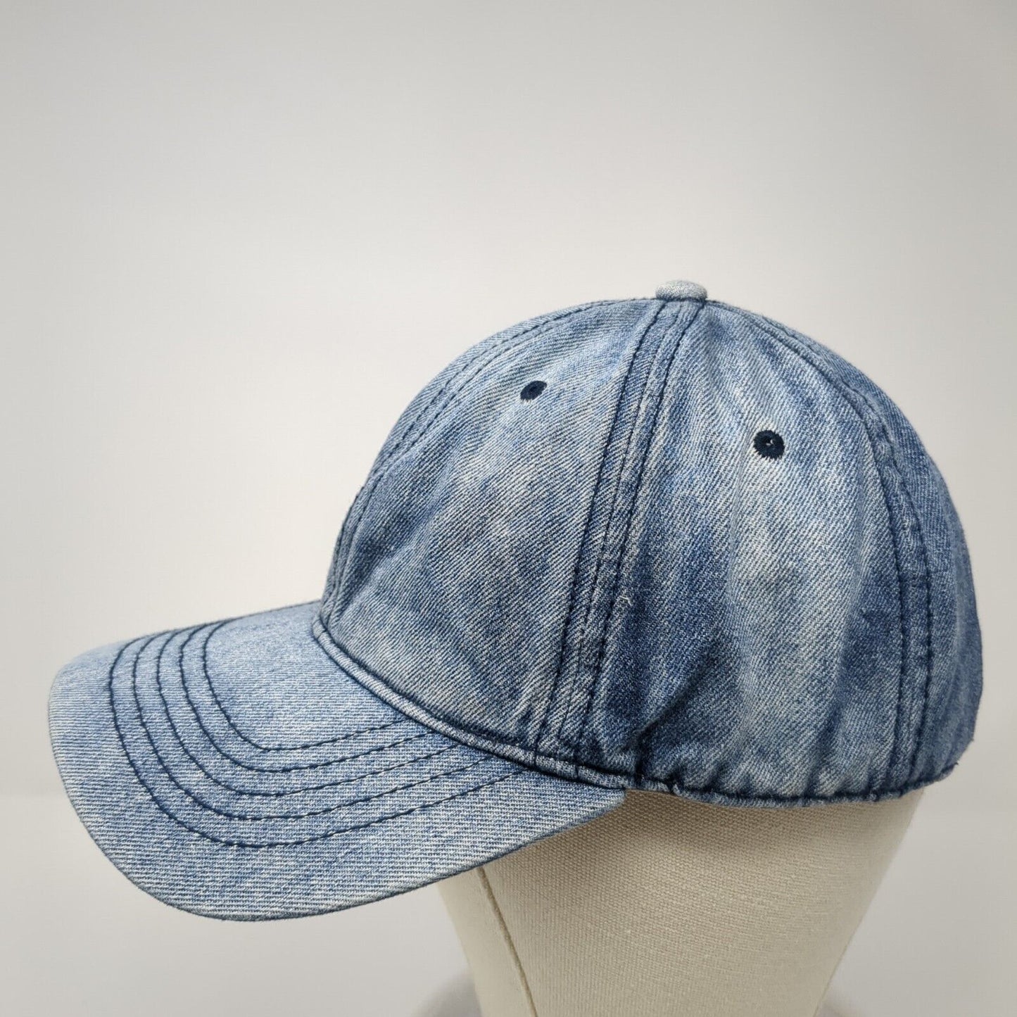 Unbranded Slideback Hat Blue One Size Adjustable 6 Panel Denim Blank