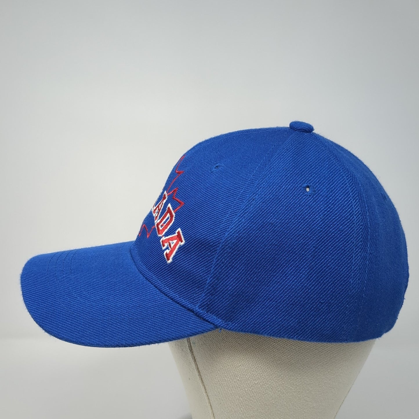 Canada Maple Leaf Strapback Hat Blue One Size Adjustable Embroidered