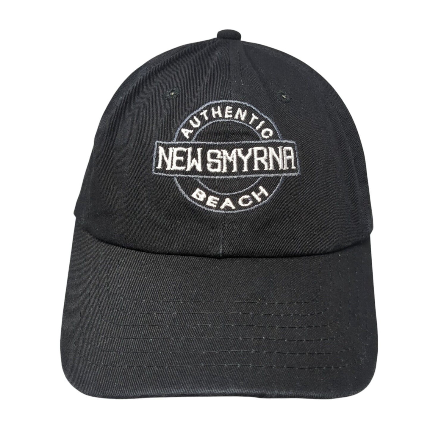 New Smyrna Authentic Beach Slideback Baseball Cap Black OS Adjustable 6 Panel