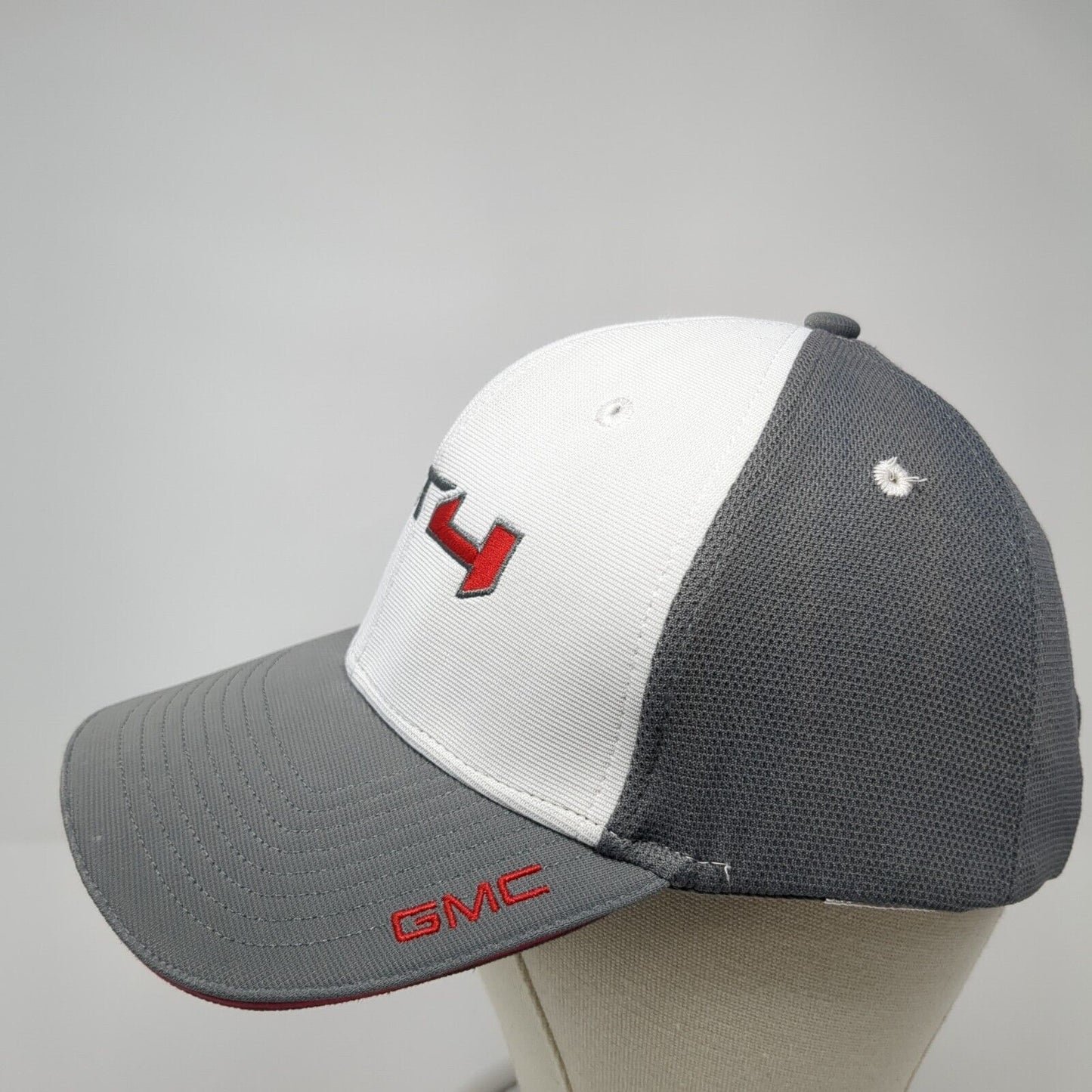AT4 GMC Strapback Hat Gray One Size Adjustable Embroidered Vented Holes 6 Panel