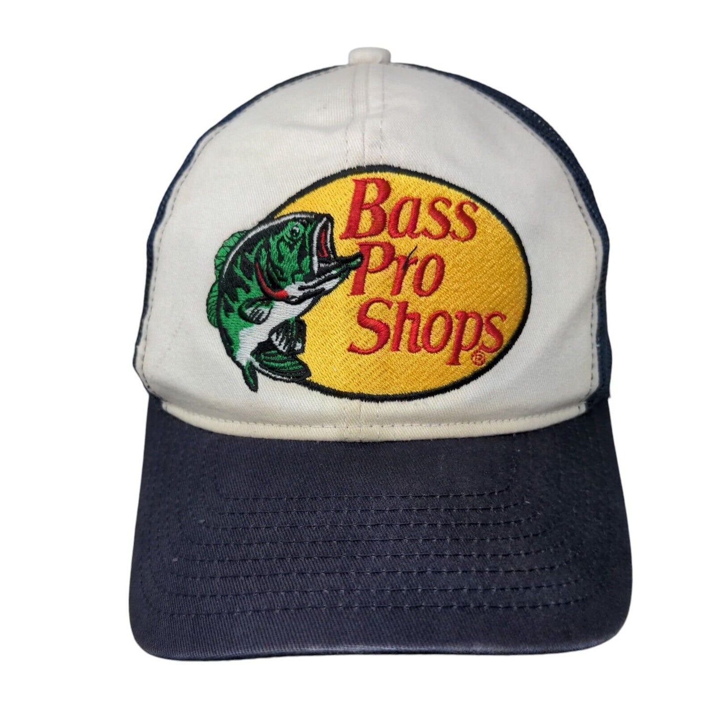 Bass Pro Shops Snapback Trucker Hat Blue OSFM Gone Fishing Embroidered
