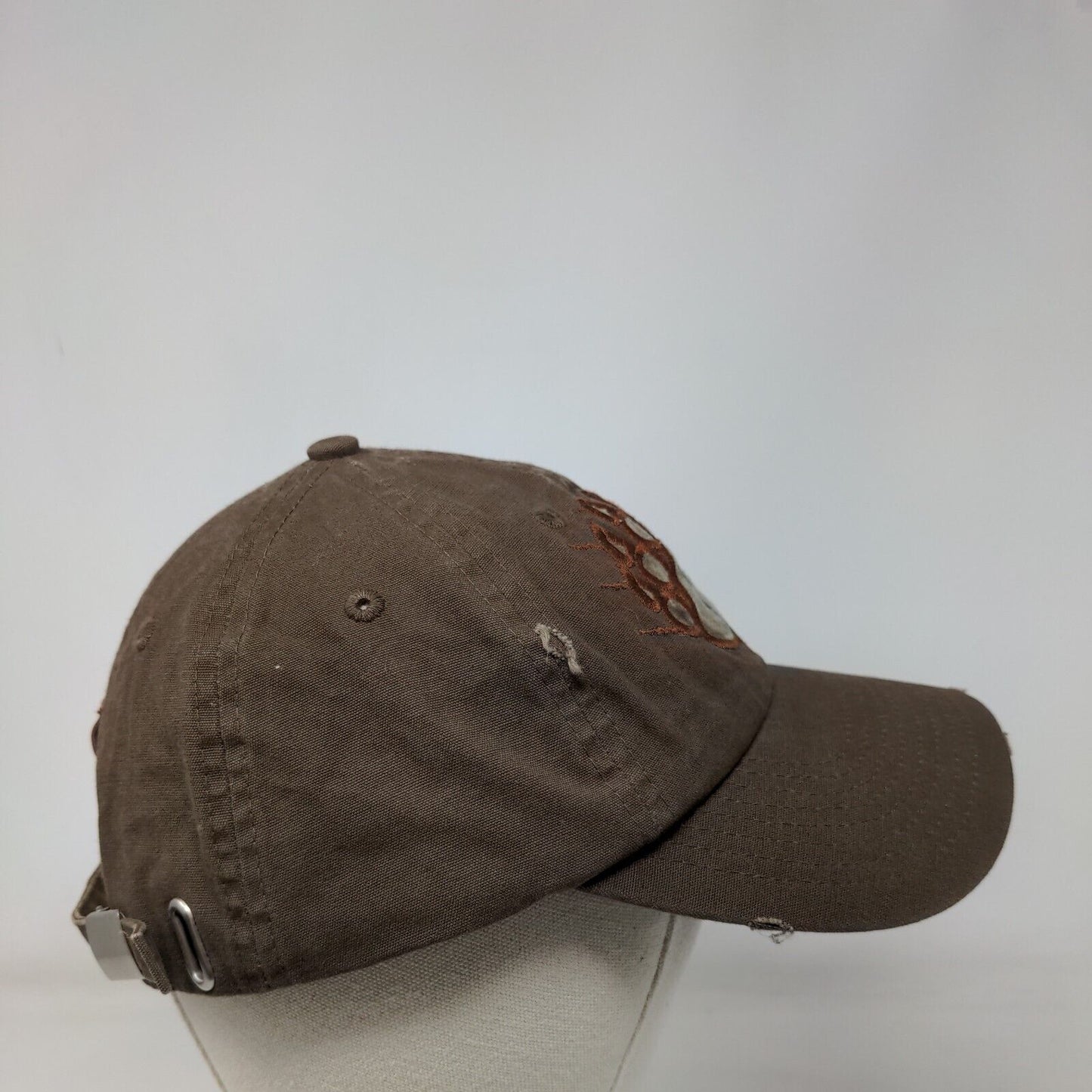 Bear Paw Slideback Hat Brown One Size Adjustable Distressed Buffalo Outdoors