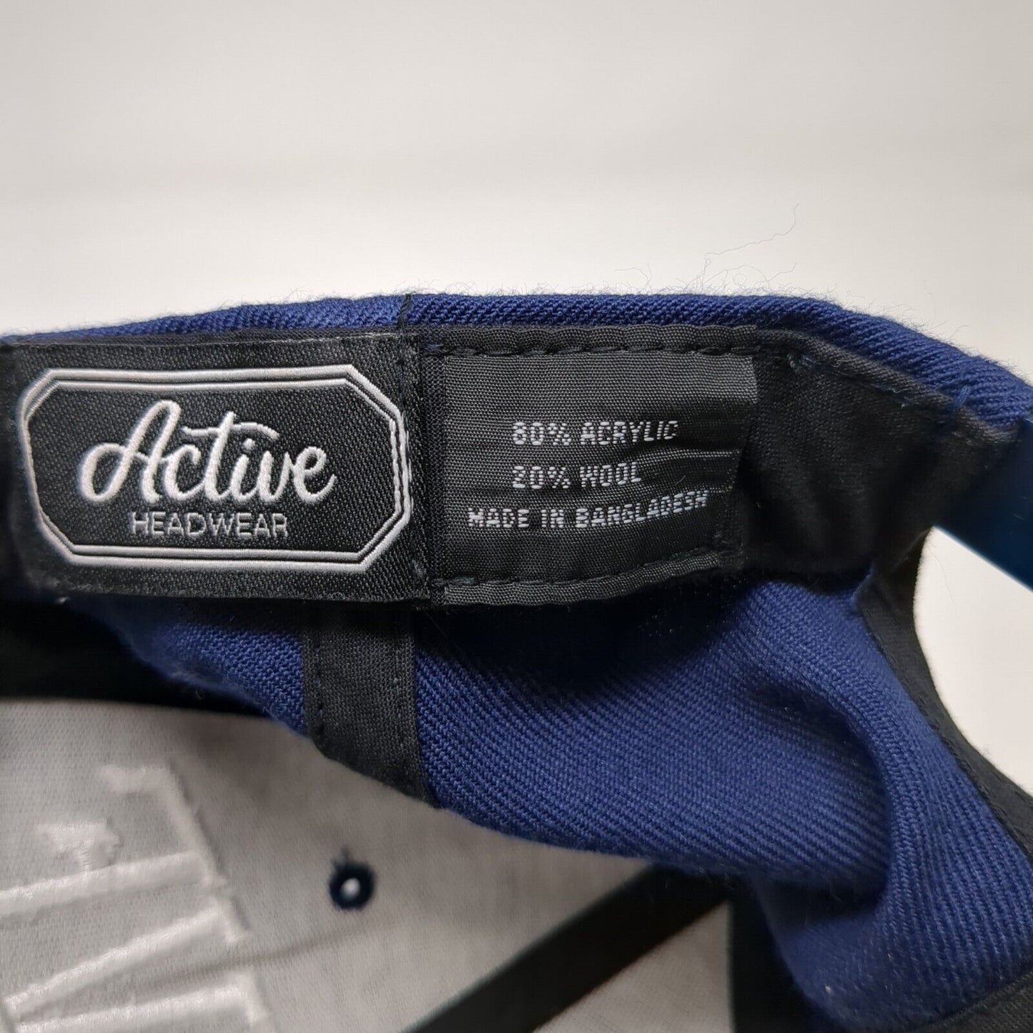 Active Snapback Hat Blue One Size Adjustable Embroidered 6 Panel