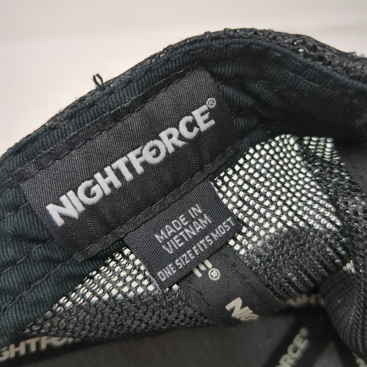 Nightforce Trucker Hat Black One Size Mesh Back Snapback Logo Embroidered Cap