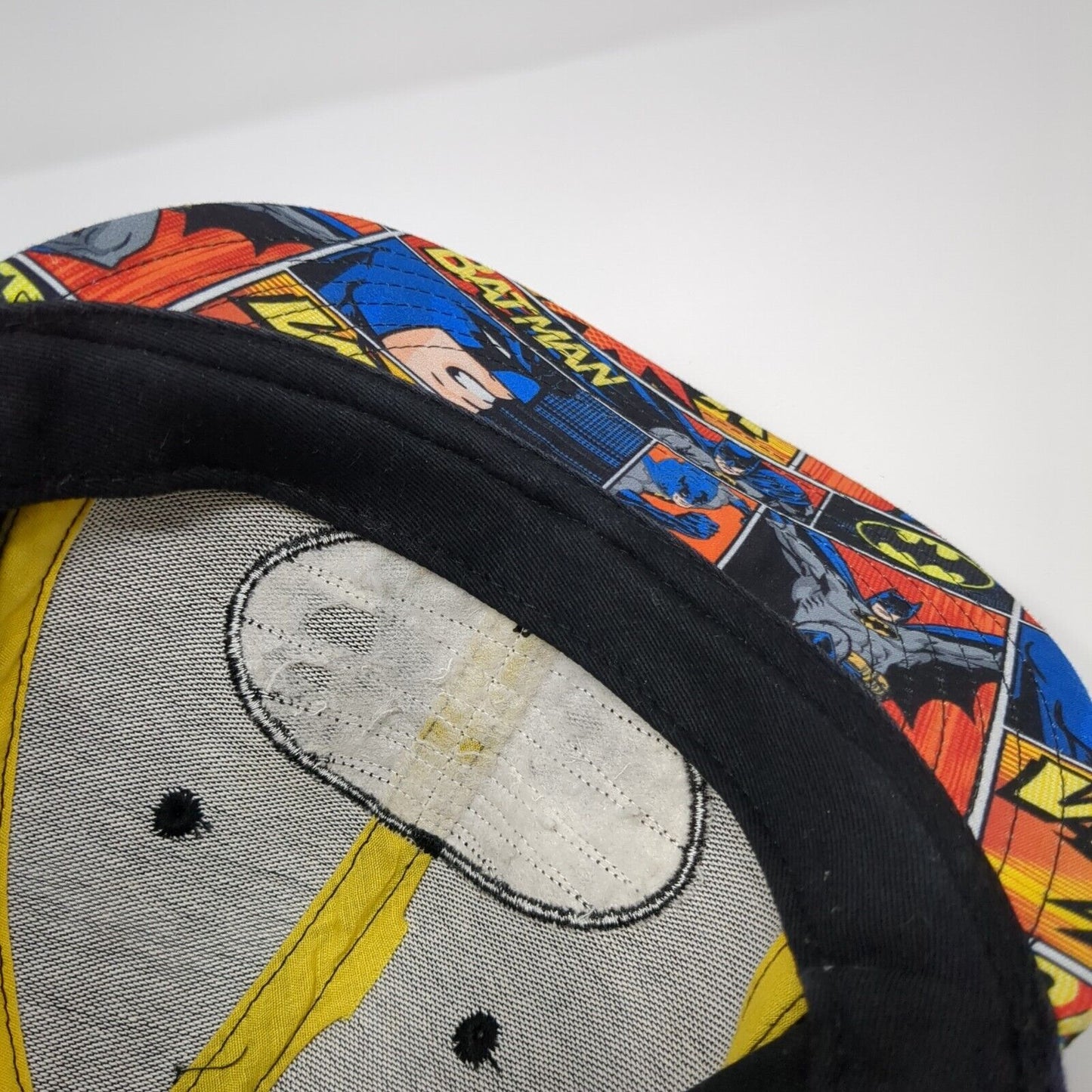 Batman Snapback Hat Black One Size Adjustable Solid 6 Panel DC Comics