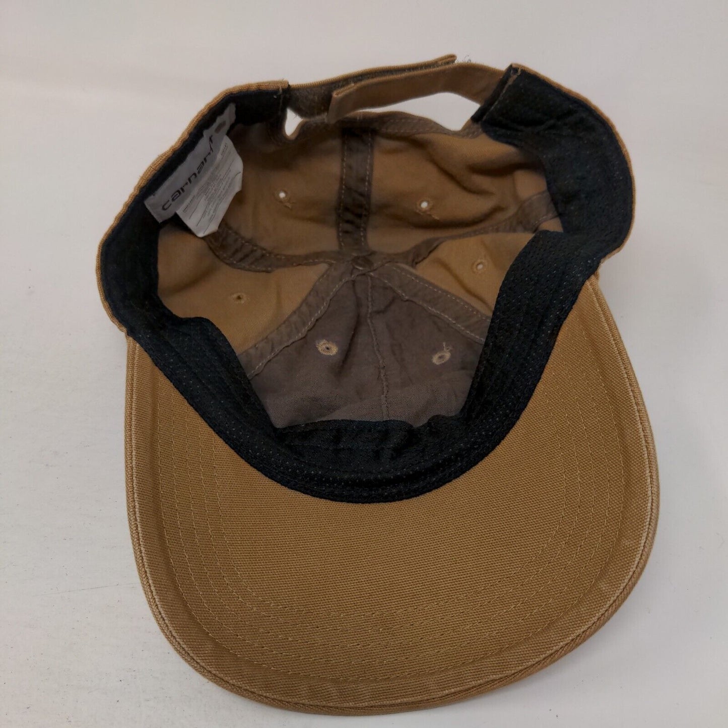 Carhartt Strapback Hat Brown OSFA Adjustable Patch Logo 6 Panel Cotton