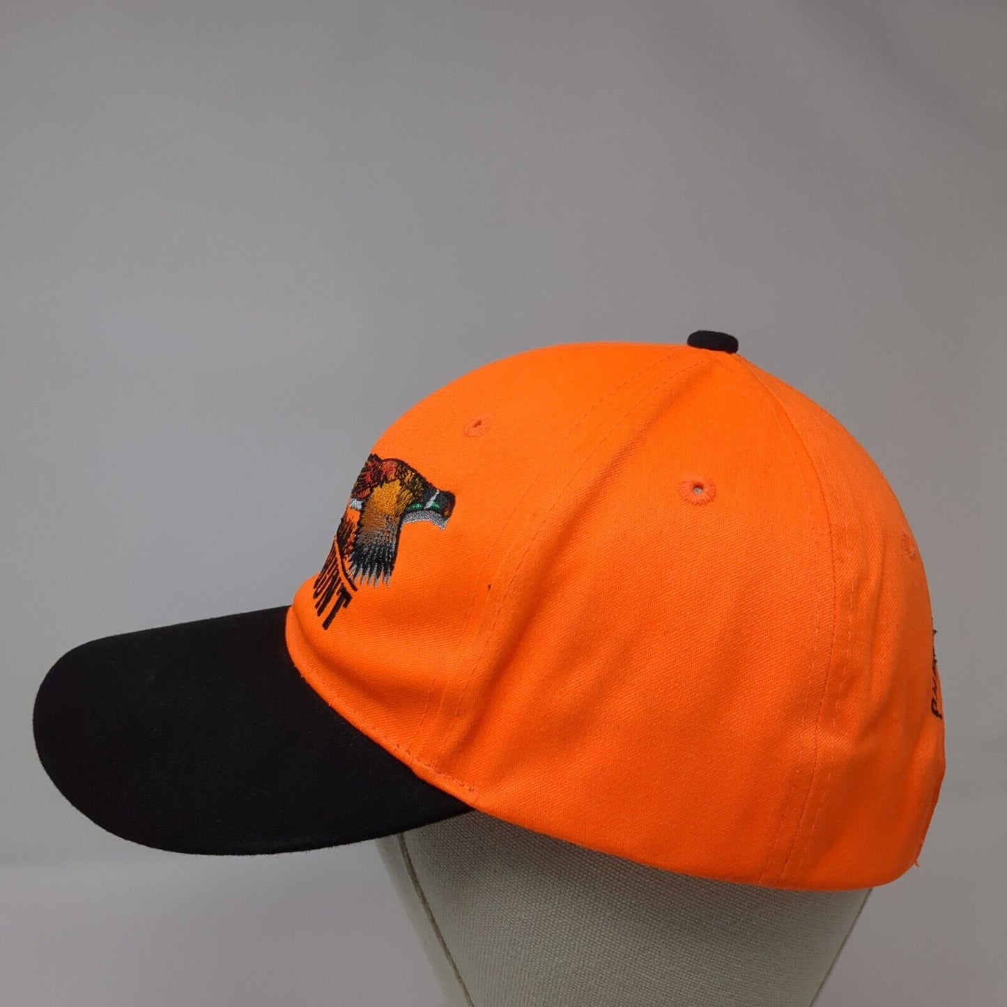 2C Pheasant Hunt Idaho Strapback Hat Orange OSFA Adjustable Embroidered Cotton