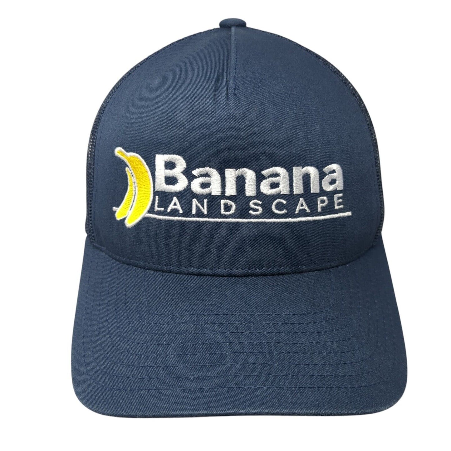 Banana Landscape Snapback Trucker Hat Blue OS Adjustable Mesh Back Yupoong