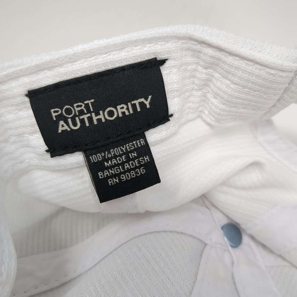 Port Authority Baseball Cap White OSFM Camp Starlight Blue Strapback Hat Logo