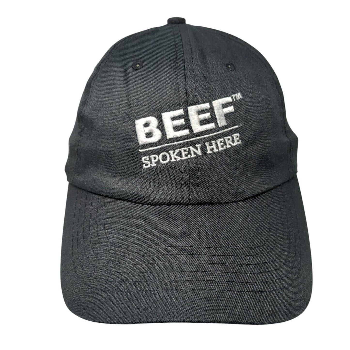 Beef Spoken Here Strapback Hat Black One Size Adjustable Embroidered