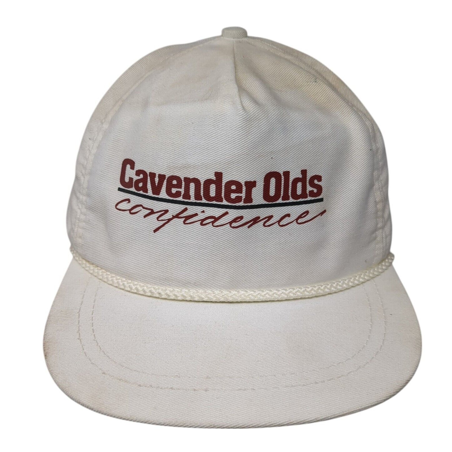 Cavender Olds Confidence Slideback Hat White One Size Adjustable 6 Panel Rope