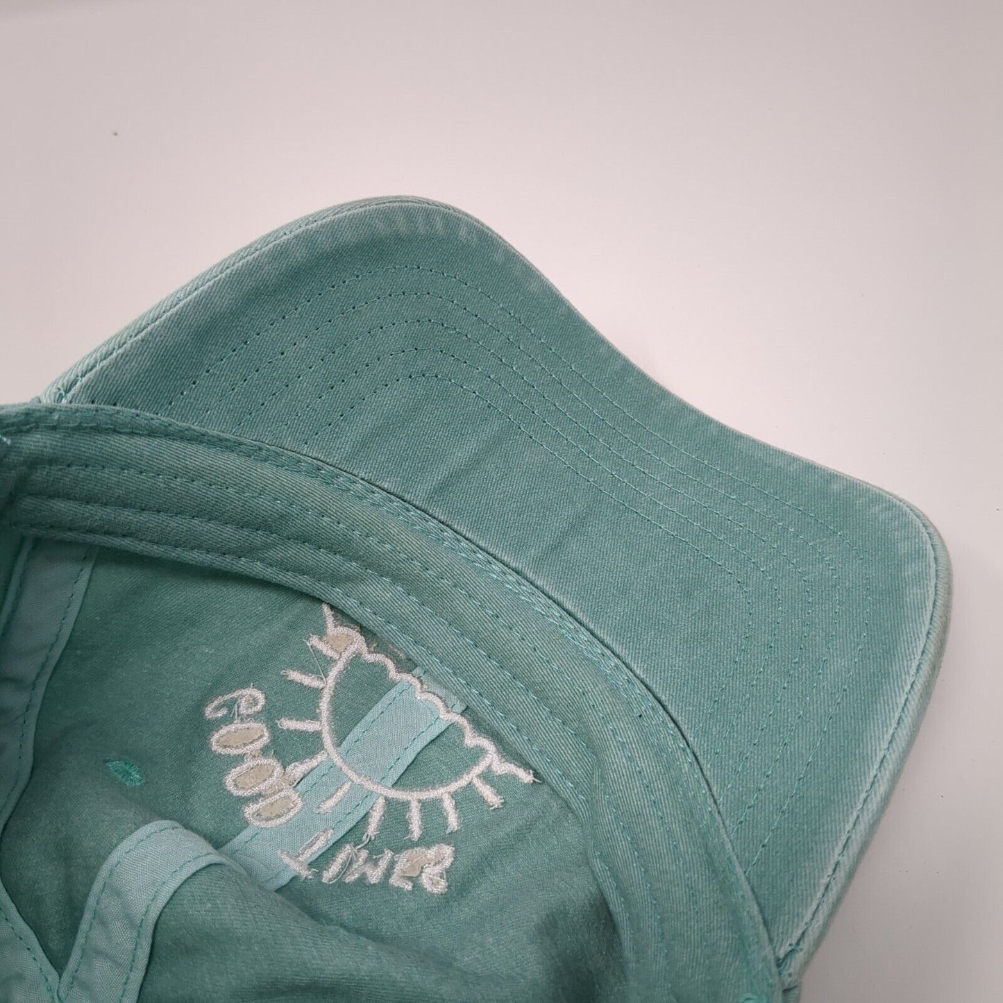 Good Times & Tan Lines Slideback Hat Bluish-Green One Size Embroidered