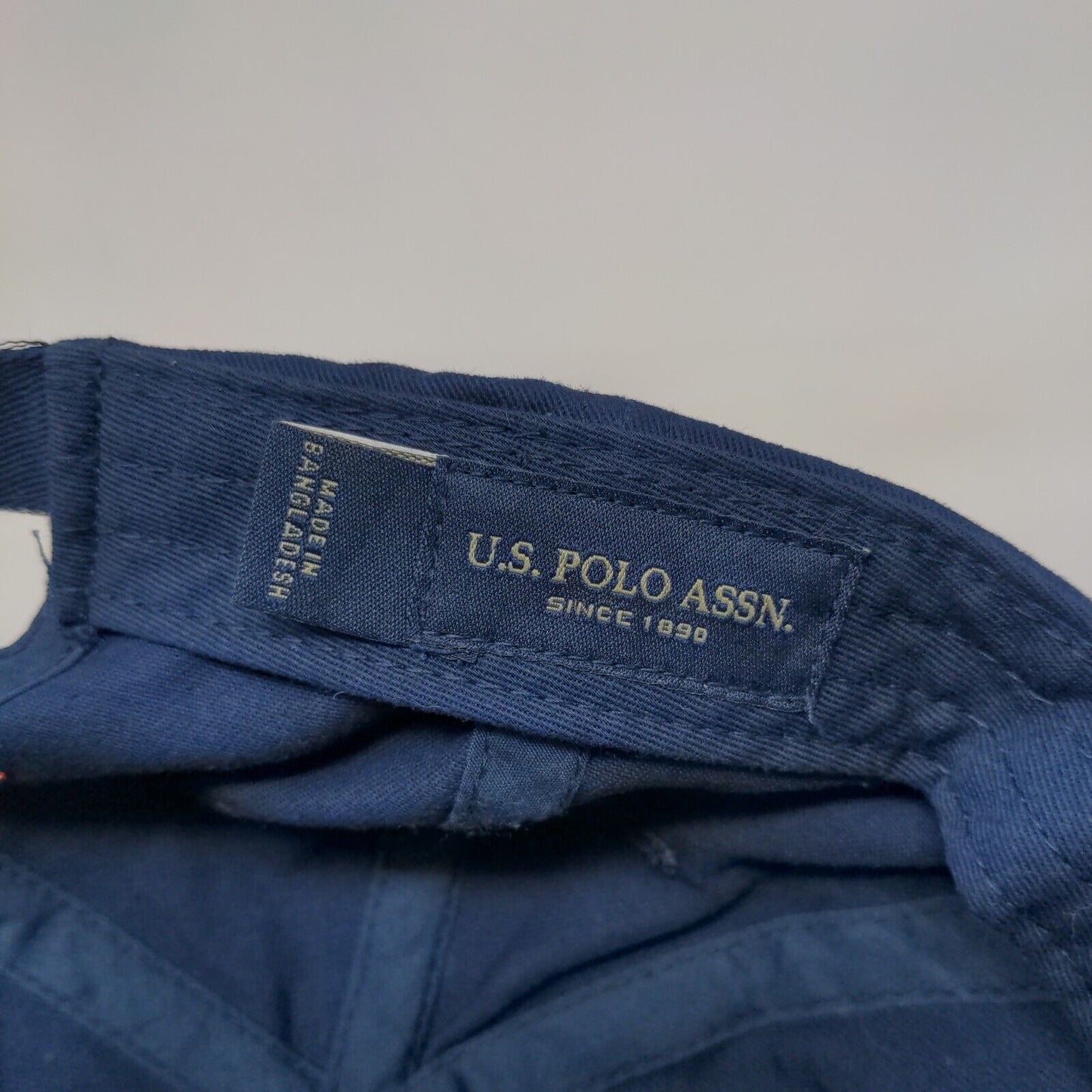 US Polo Assn. Strapback Hat Blue One Size Adjustable Embroidered Logo 6 Panel