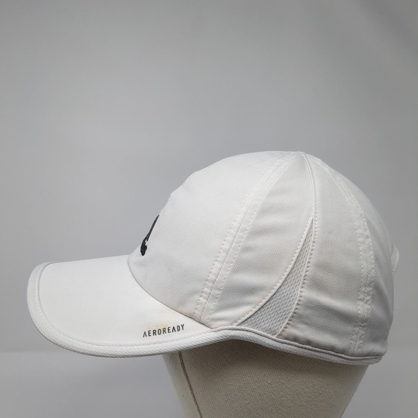 Adidas Aeroready Strapback Hat White One Size Adjustable 3 Stripes