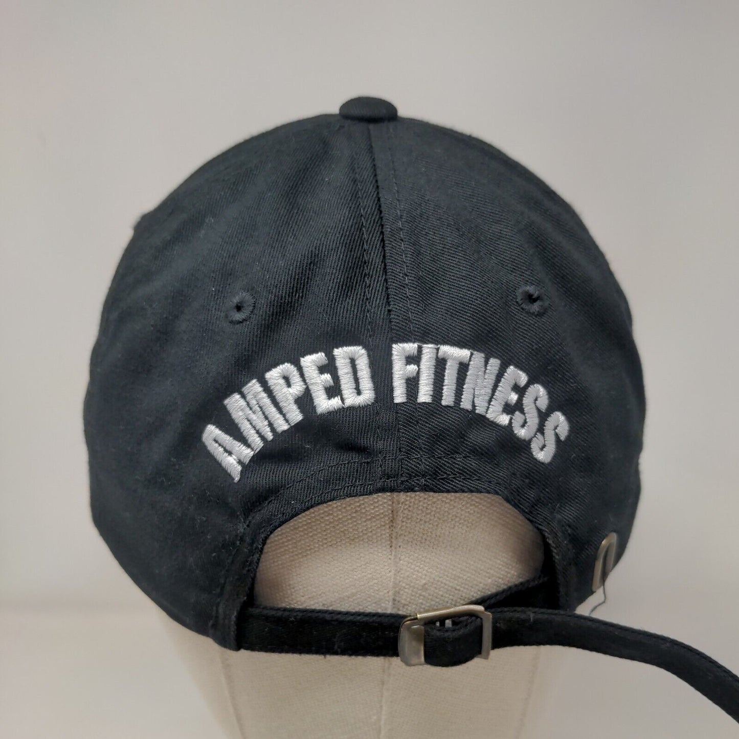 Amped Fitness Slideback Hat Black One Size Adjustable Embroidered Yupoong