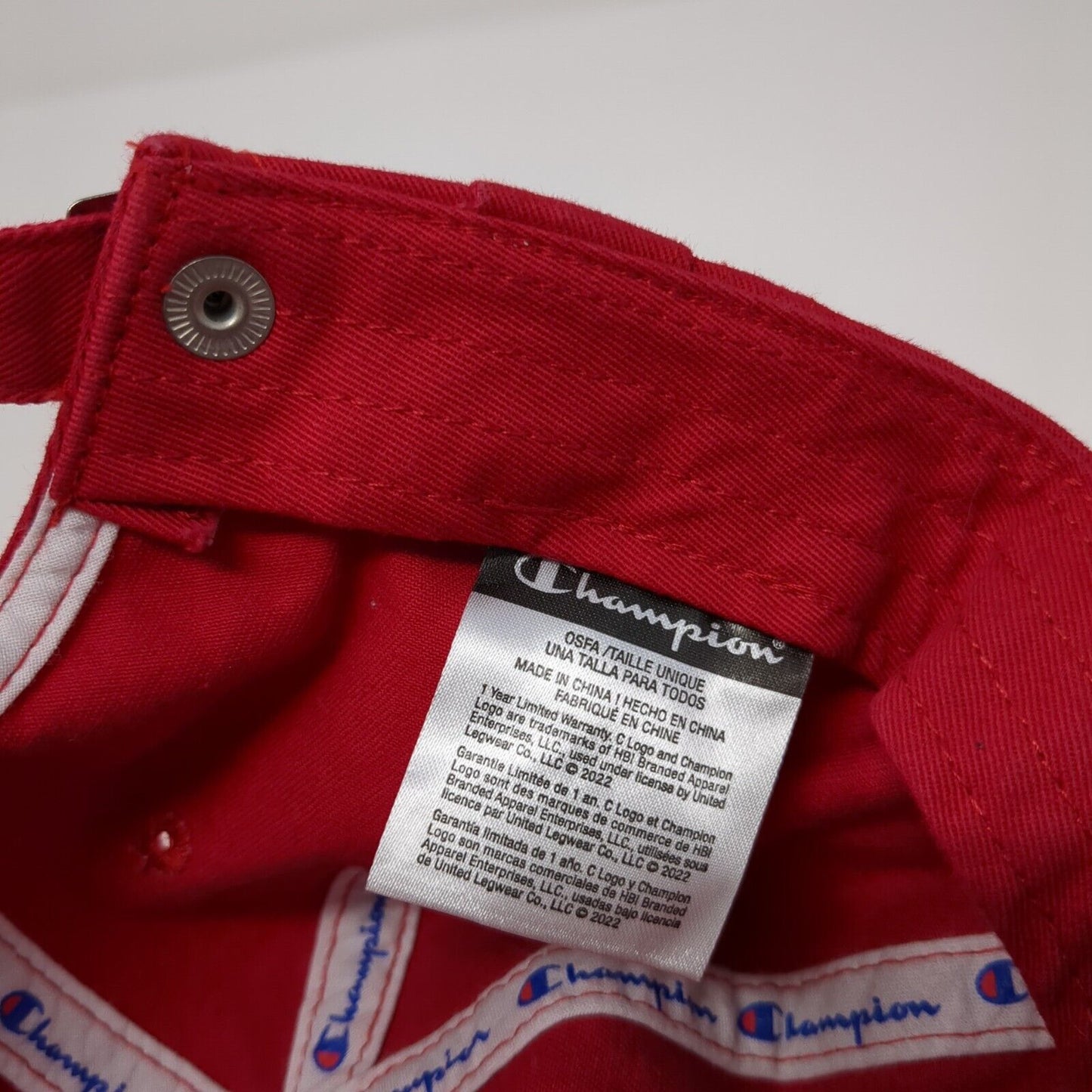 Semper Fi& America's Fund Slideback Hat Red OS Adjustable Relaxed Fit Champion