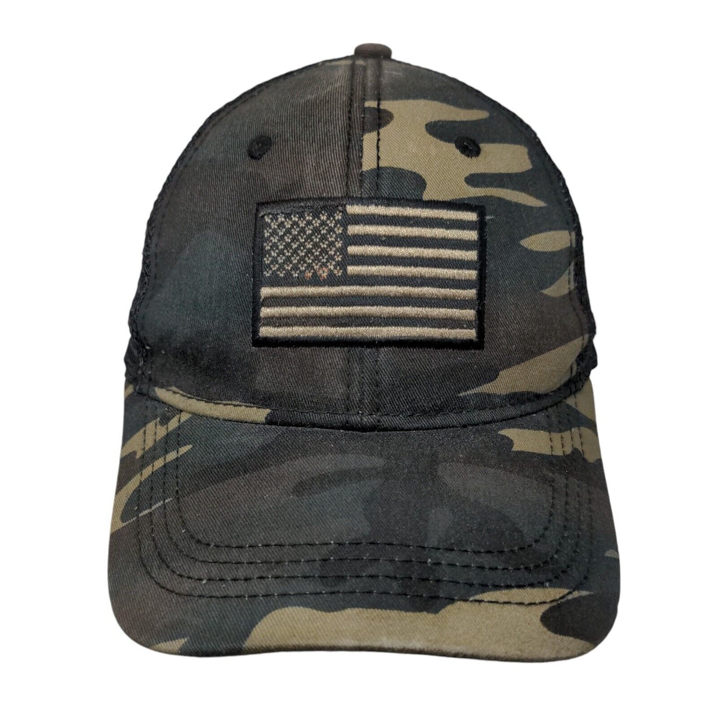 American Flag Snapback Trucker Hat Camouflage OS Mesh Back Patriotic H3 Headwear